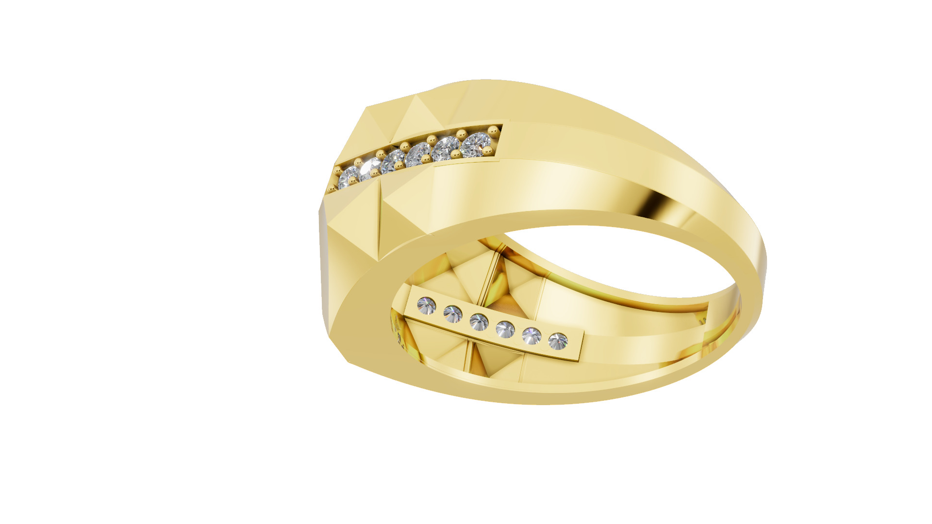   diamond ring Jewelry for man with render details and specs 3D print model_2