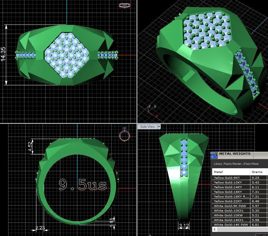   diamond ring Jewelry for man with render details and specs 3D print model_23