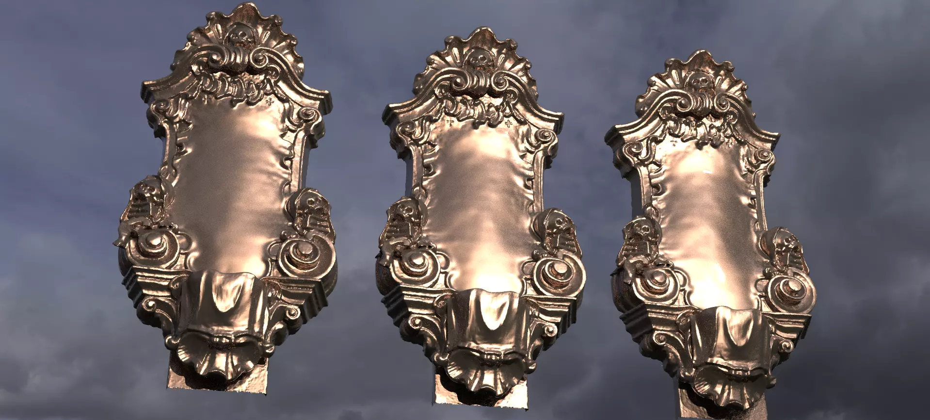 Stone Baroque Wall mount 1 3D model