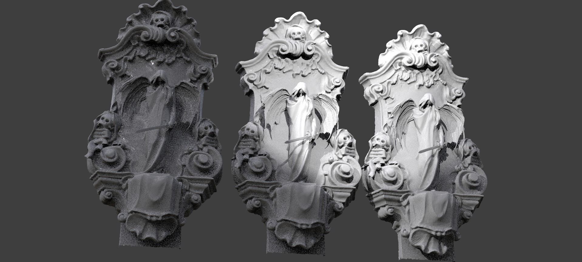 Angel Stone Baroque Wall mount 1  3D model_1