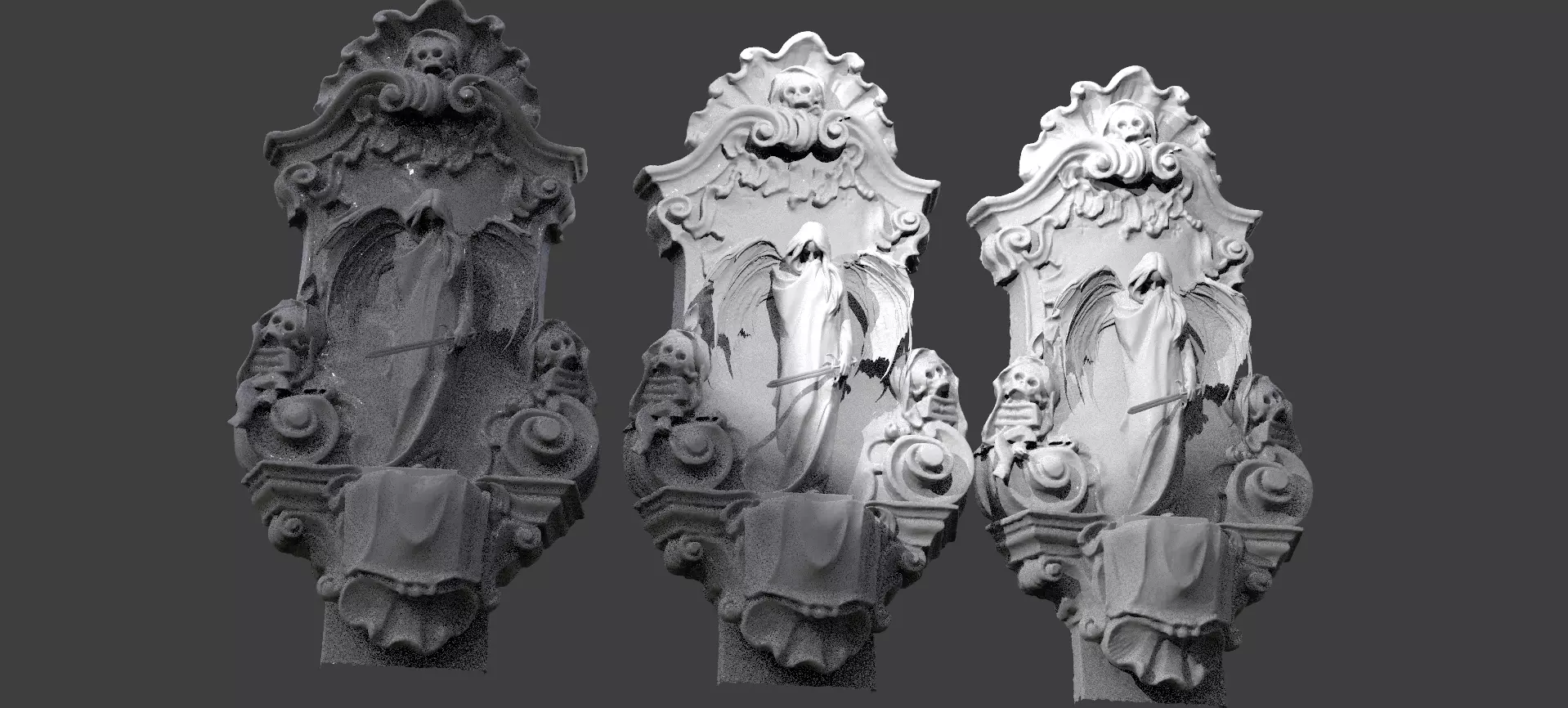 Angel Stone Baroque Wall mount 1  3D model_0
