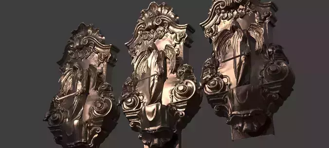 Angel Stone Baroque Wall mount 2