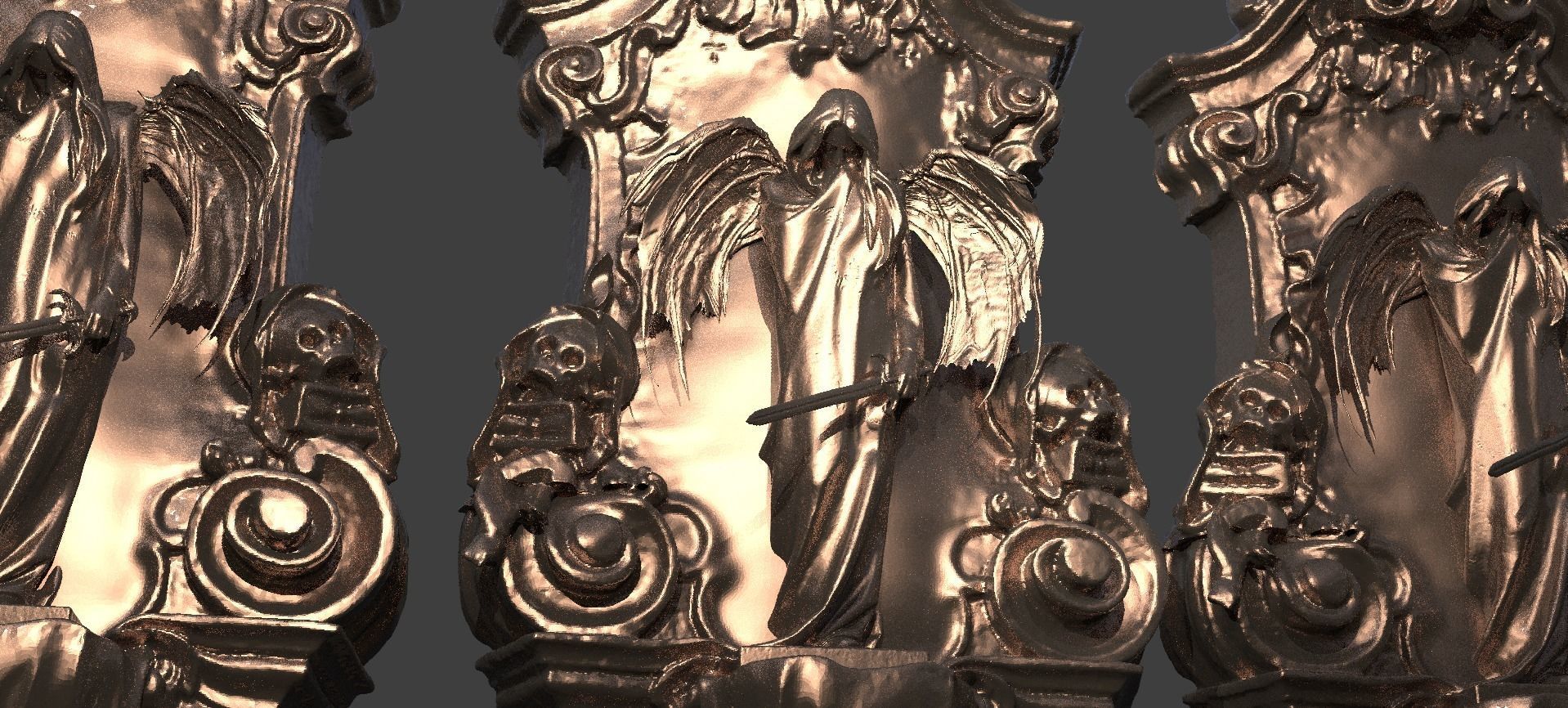 Angel Stone Baroque Wall mount 2 3D model_1