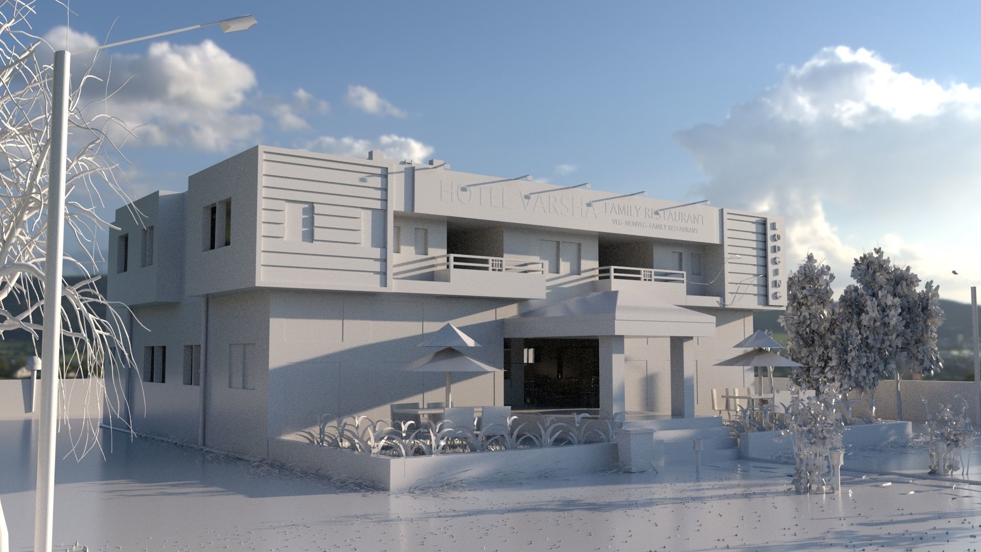 HOTEL 3D MODEL building 3D model_2