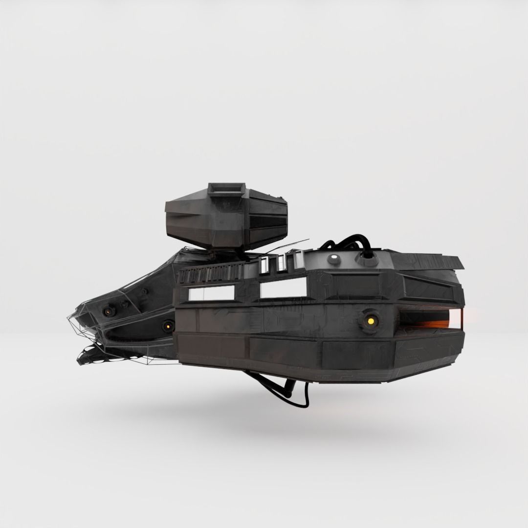 Desert Spaceship - Sci Fi Vehicle Free 3D model_3