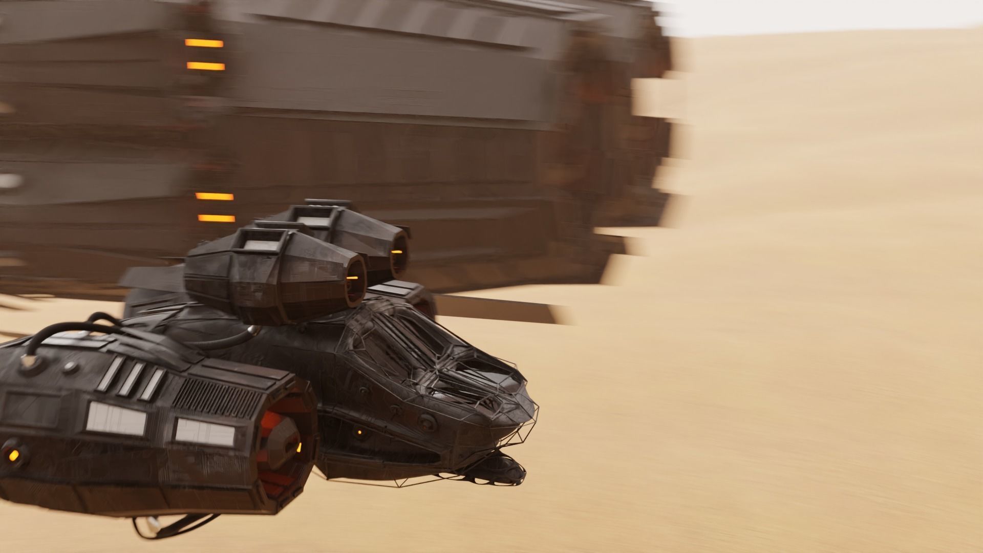 Desert Spaceship - Sci Fi Vehicle Free 3D model_8