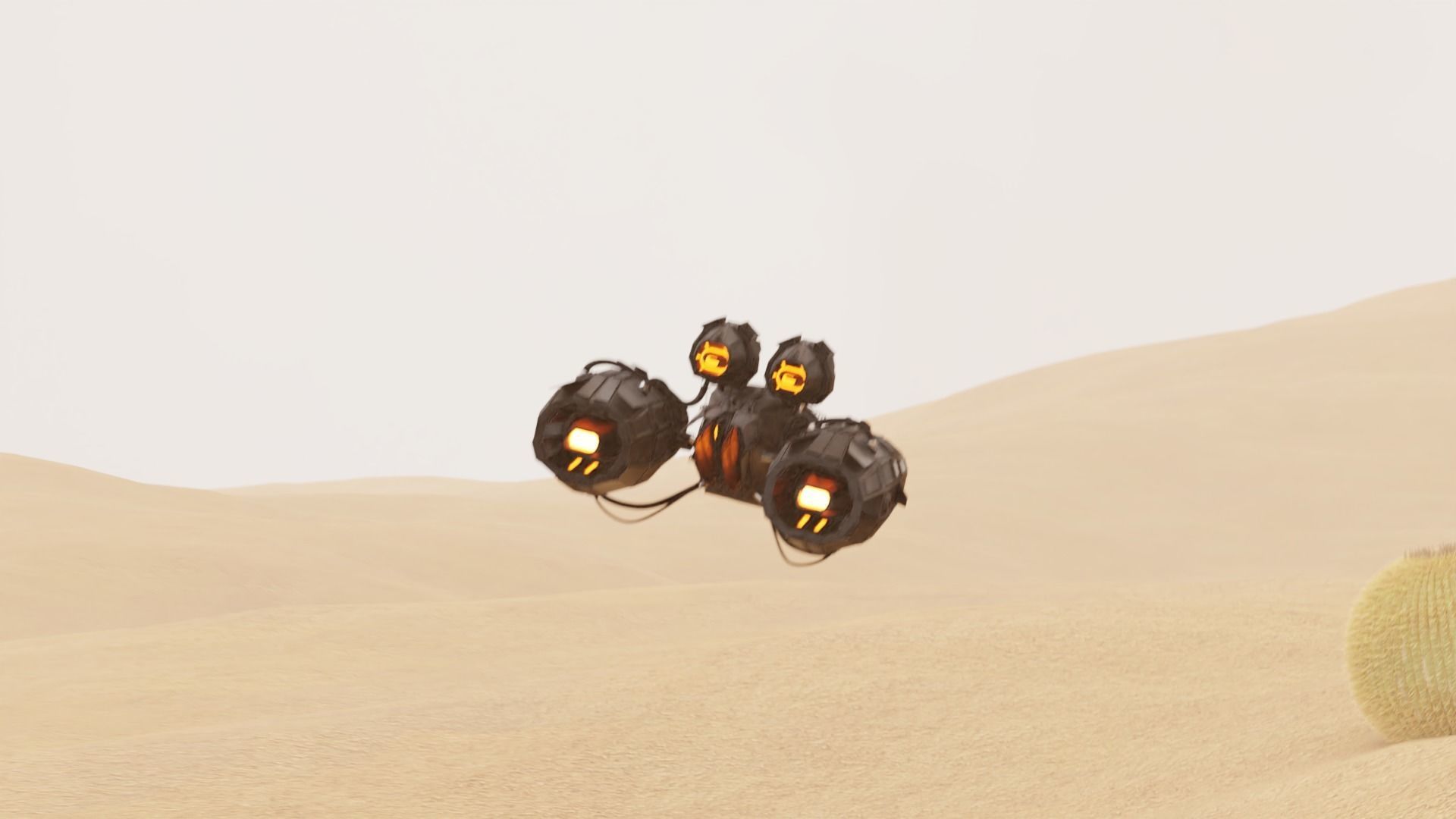 Desert Spaceship - Sci Fi Vehicle Free 3D model_10