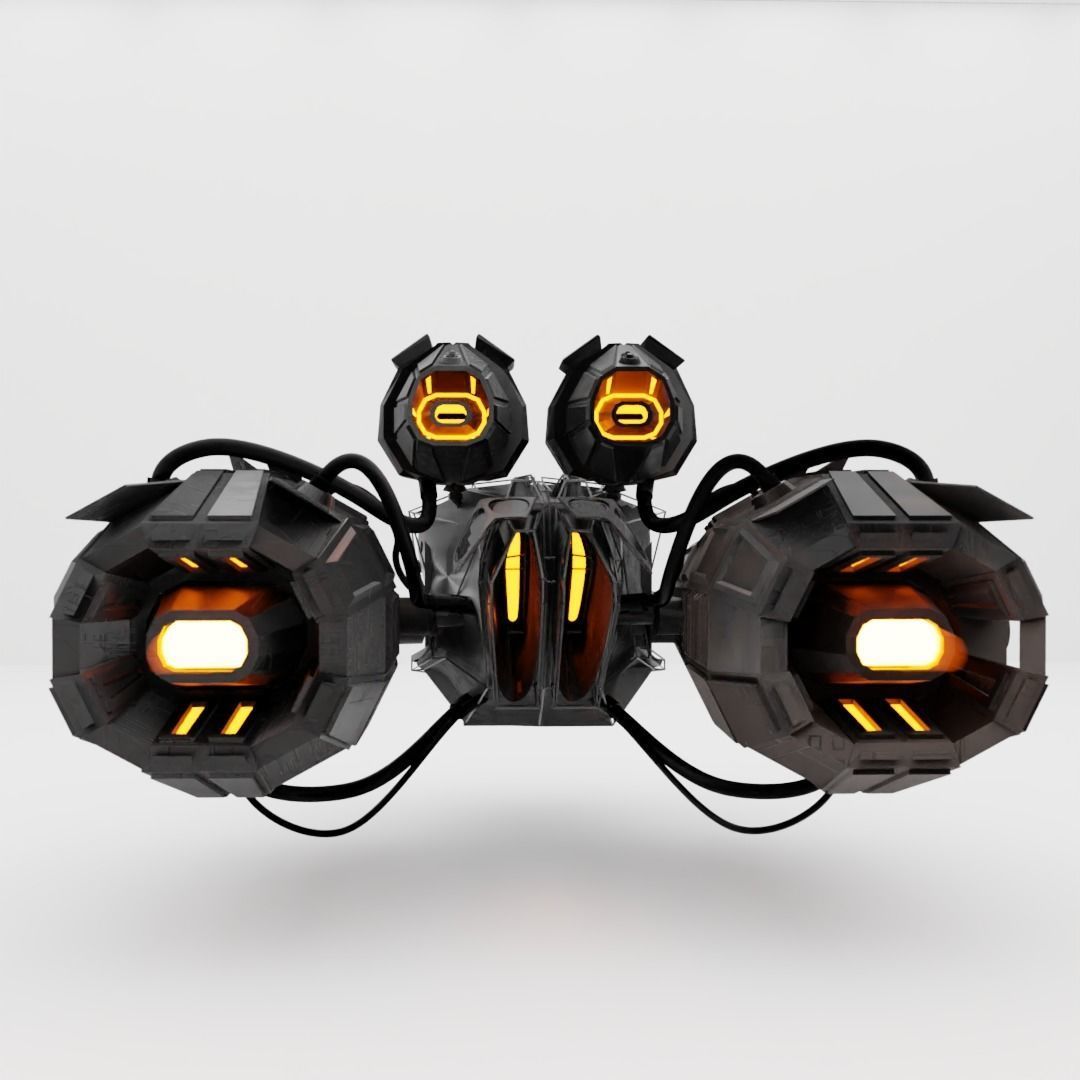 Desert Spaceship - Sci Fi Vehicle Free 3D model_4