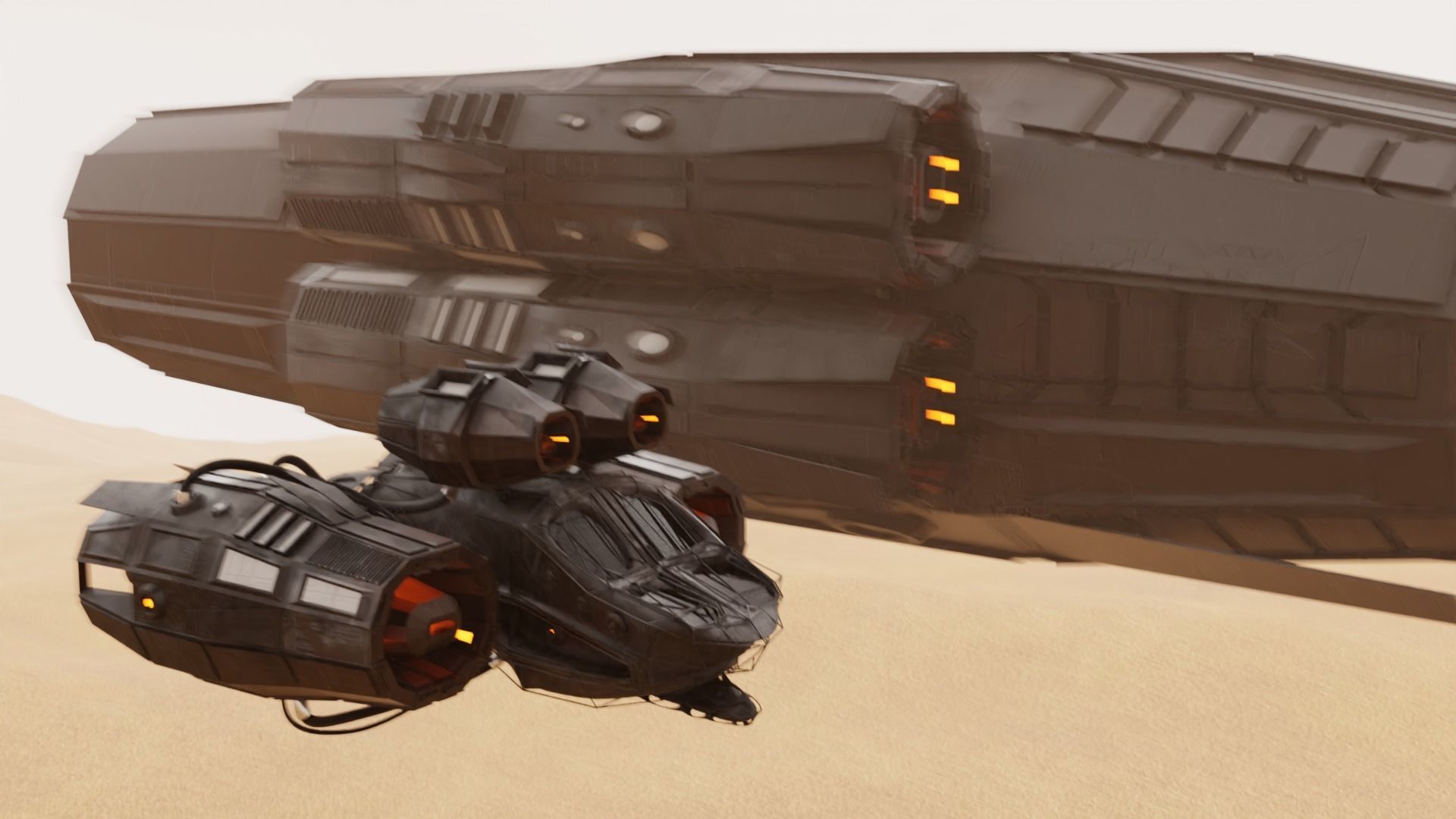 Desert Spaceship - Sci Fi Vehicle Free 3D model_7
