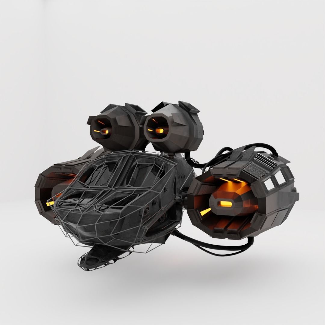 Desert Spaceship - Sci Fi Vehicle Free 3D model_2