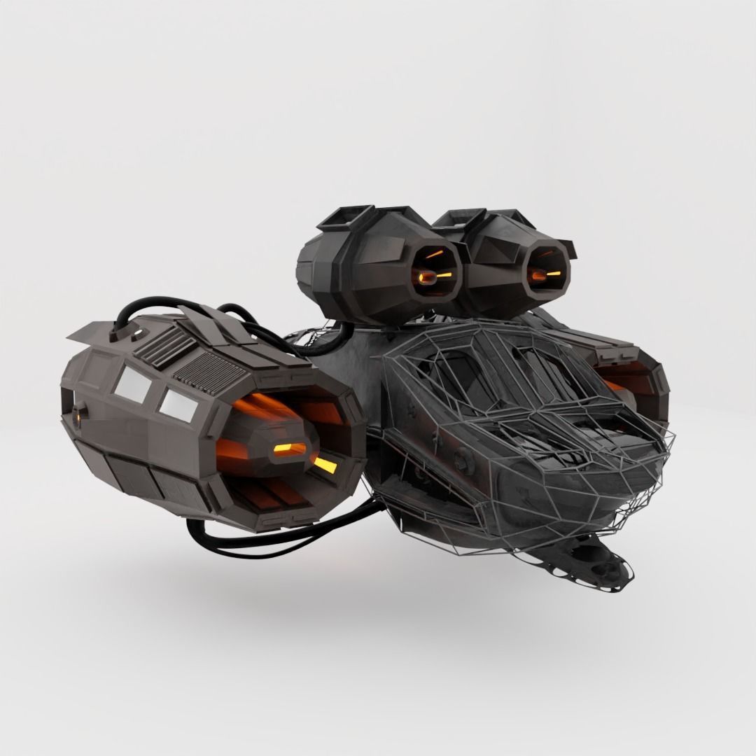Desert Spaceship - Sci Fi Vehicle Free 3D model_1