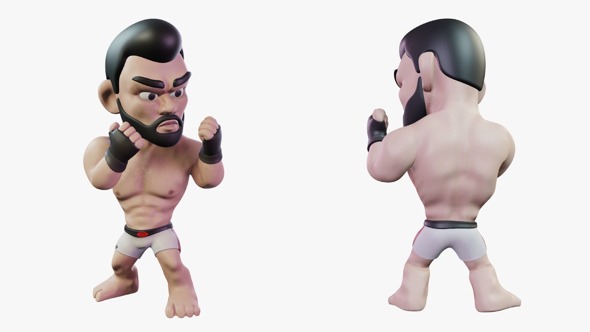 Fighter Boxer Character 04 Low-poly 3D model_1