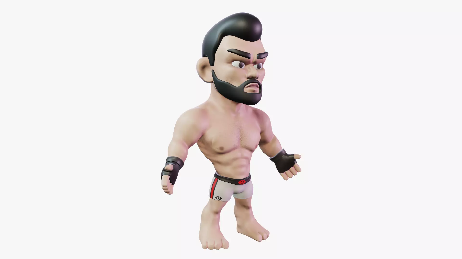Fighter Boxer Character 04 Low-poly 3D model_0