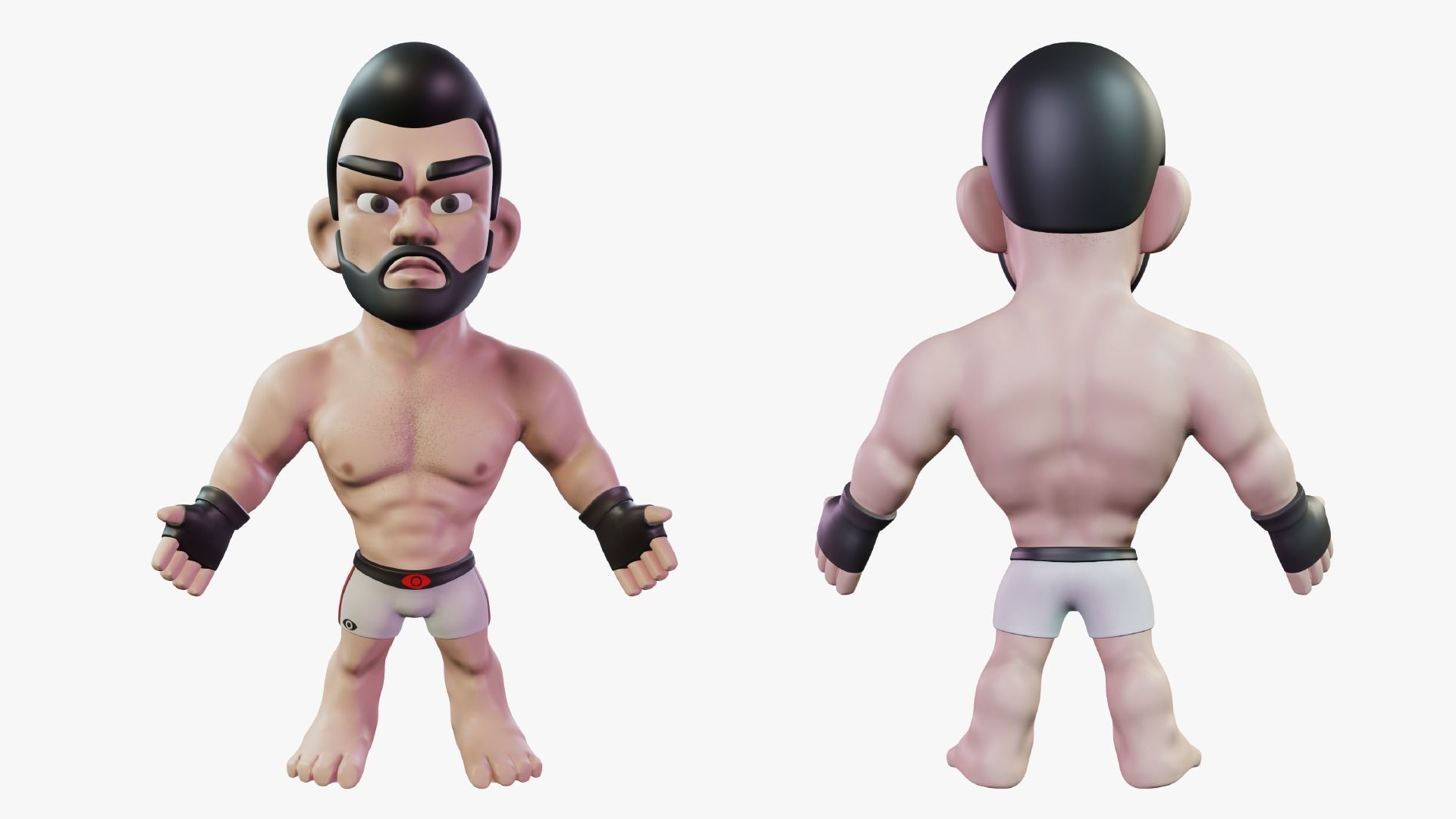 Fighter Boxer Character 04 Low-poly 3D model_2