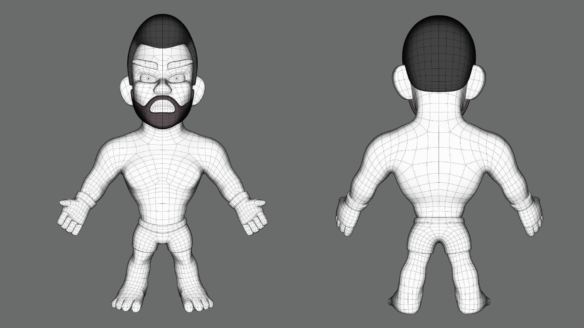 Fighter Boxer Character 04 Low-poly 3D model_5