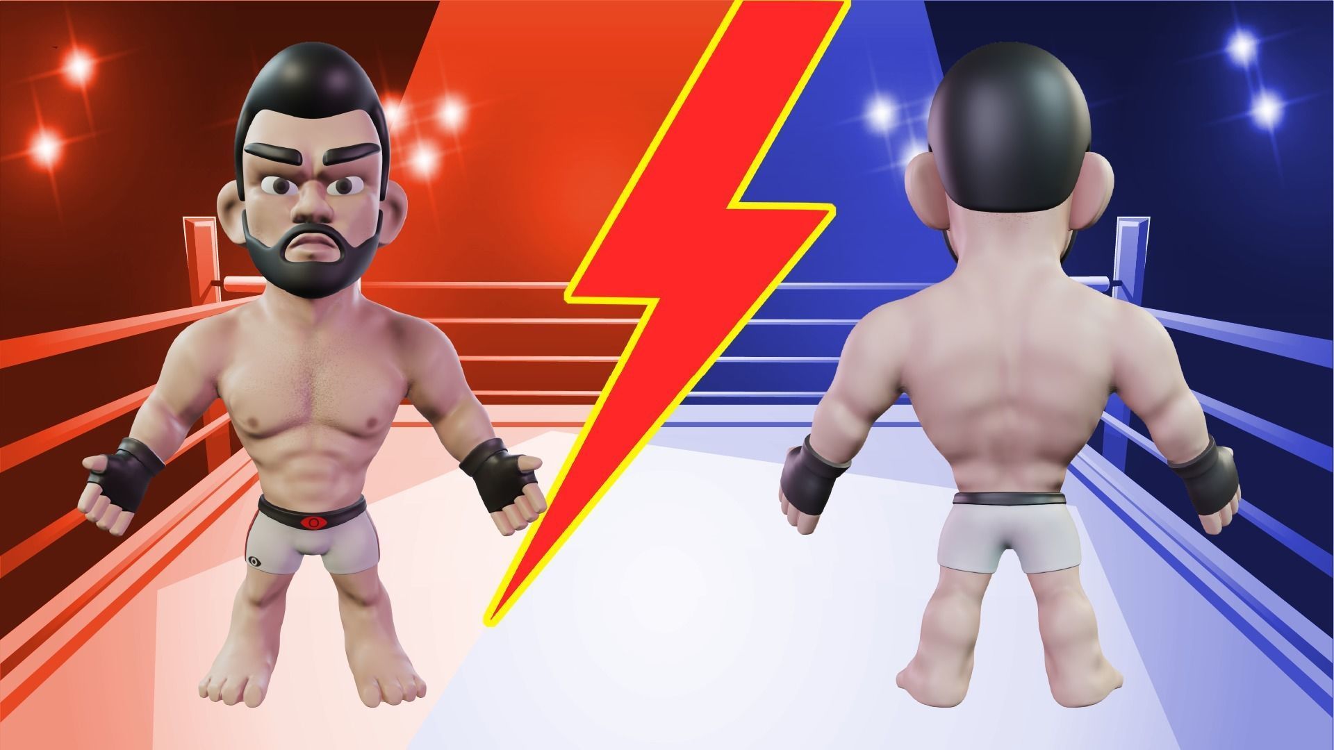 Fighter Boxer Character 04 Low-poly 3D model_3