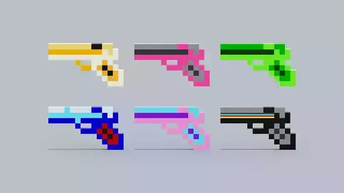 Minecraft Gun  Low-poly 3D model