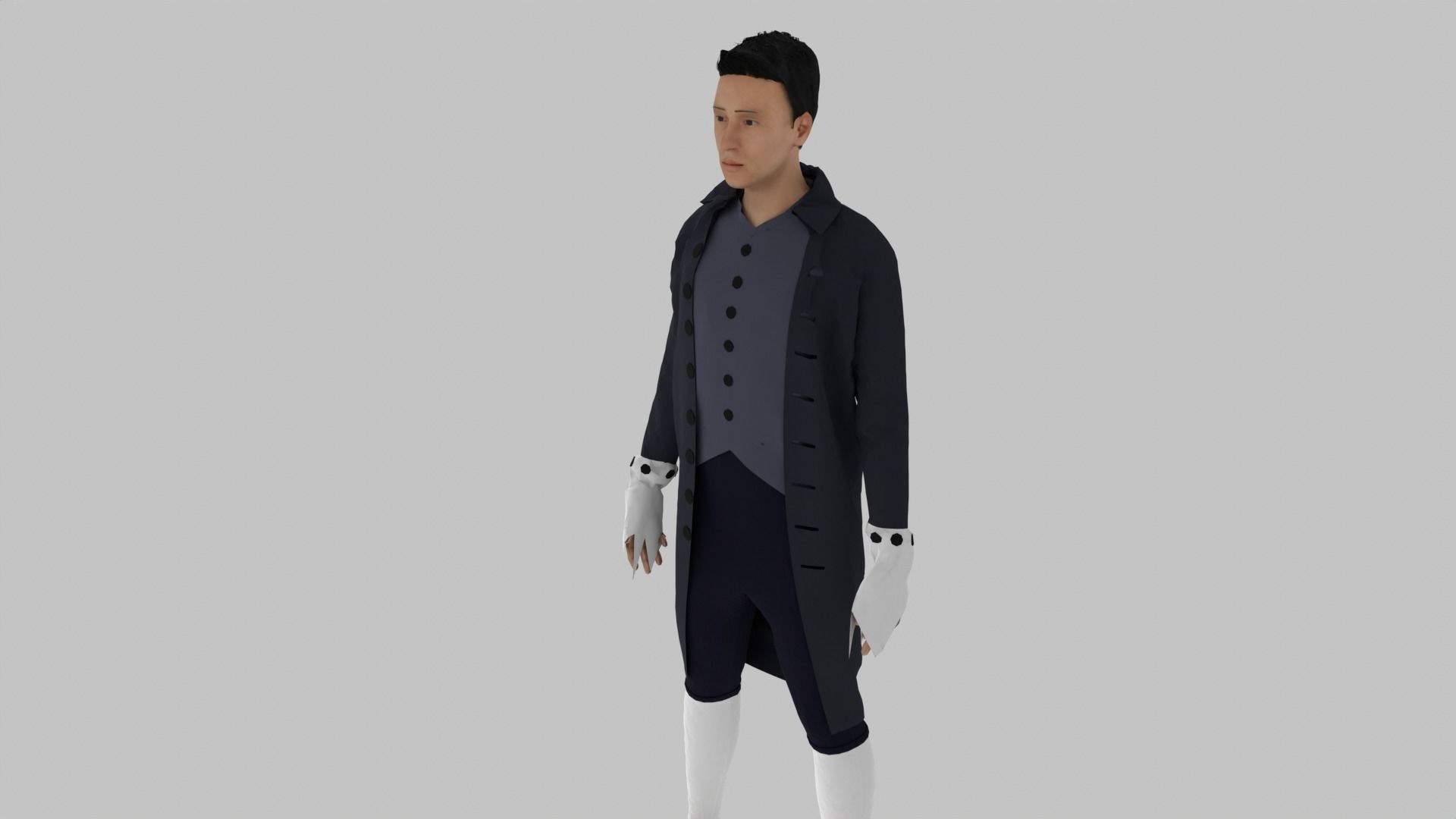 Middle Age Human Low-poly 3D model_4