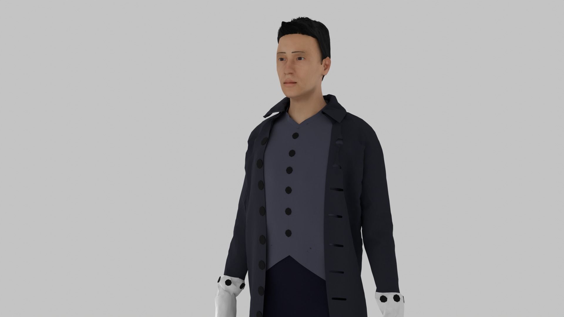 Middle Age Human Low-poly 3D model_2