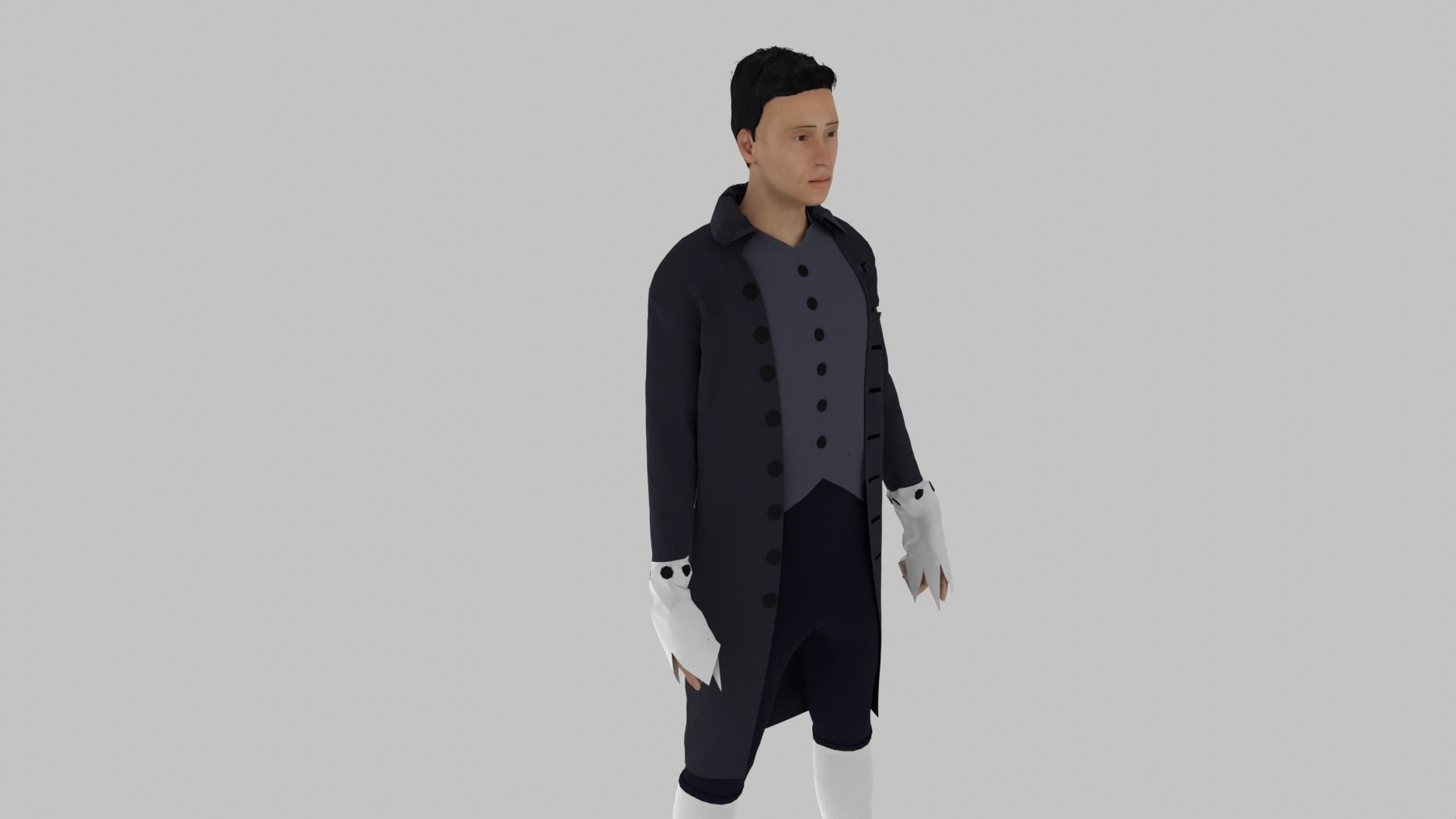 Middle Age Human Low-poly 3D model_1
