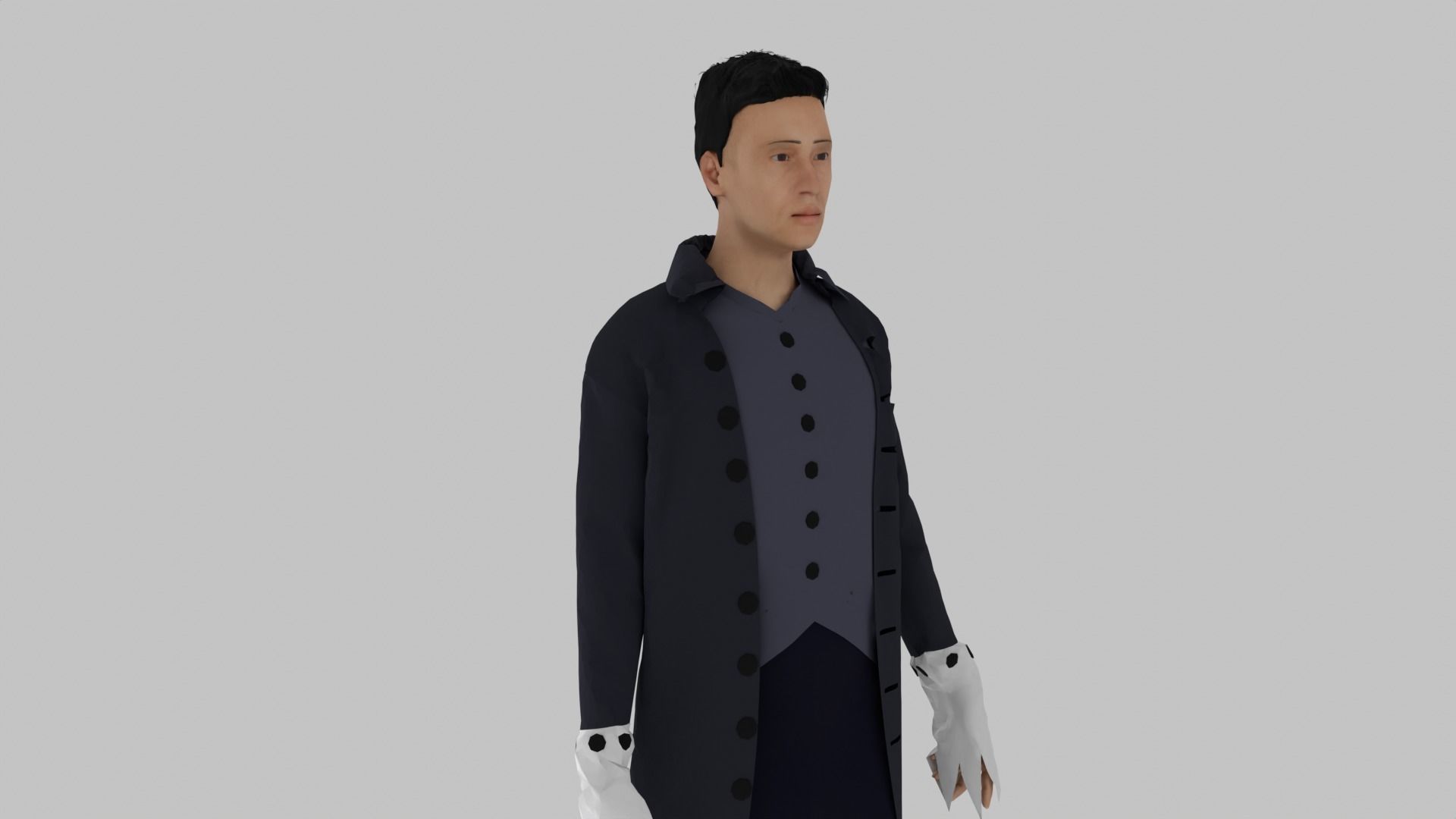 Middle Age Human Low-poly 3D model_6