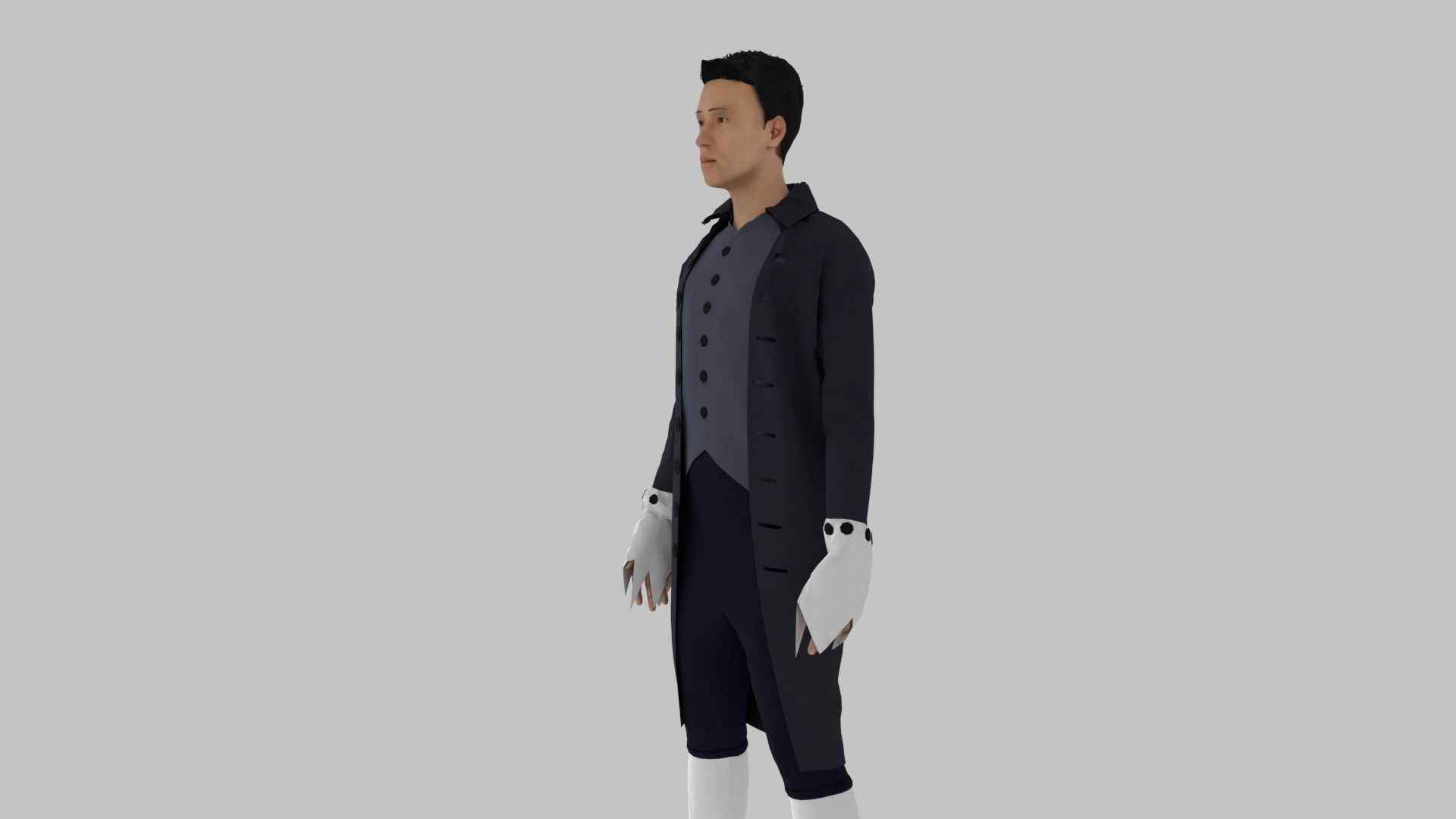 Middle Age Human Low-poly 3D model_7