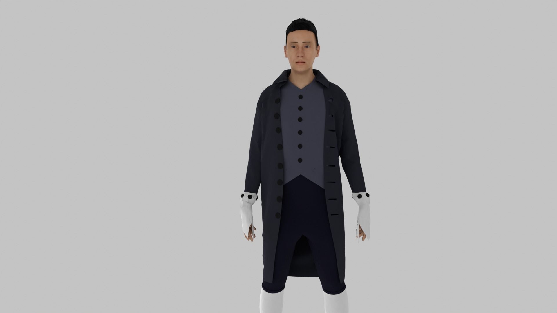 Middle Age Human Low-poly 3D model_3