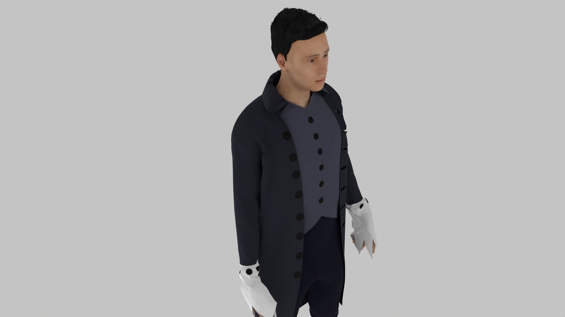 Middle Age Human Low-poly 3D model_5