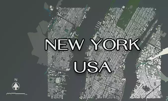 New York USA - Mass buildings 3D model