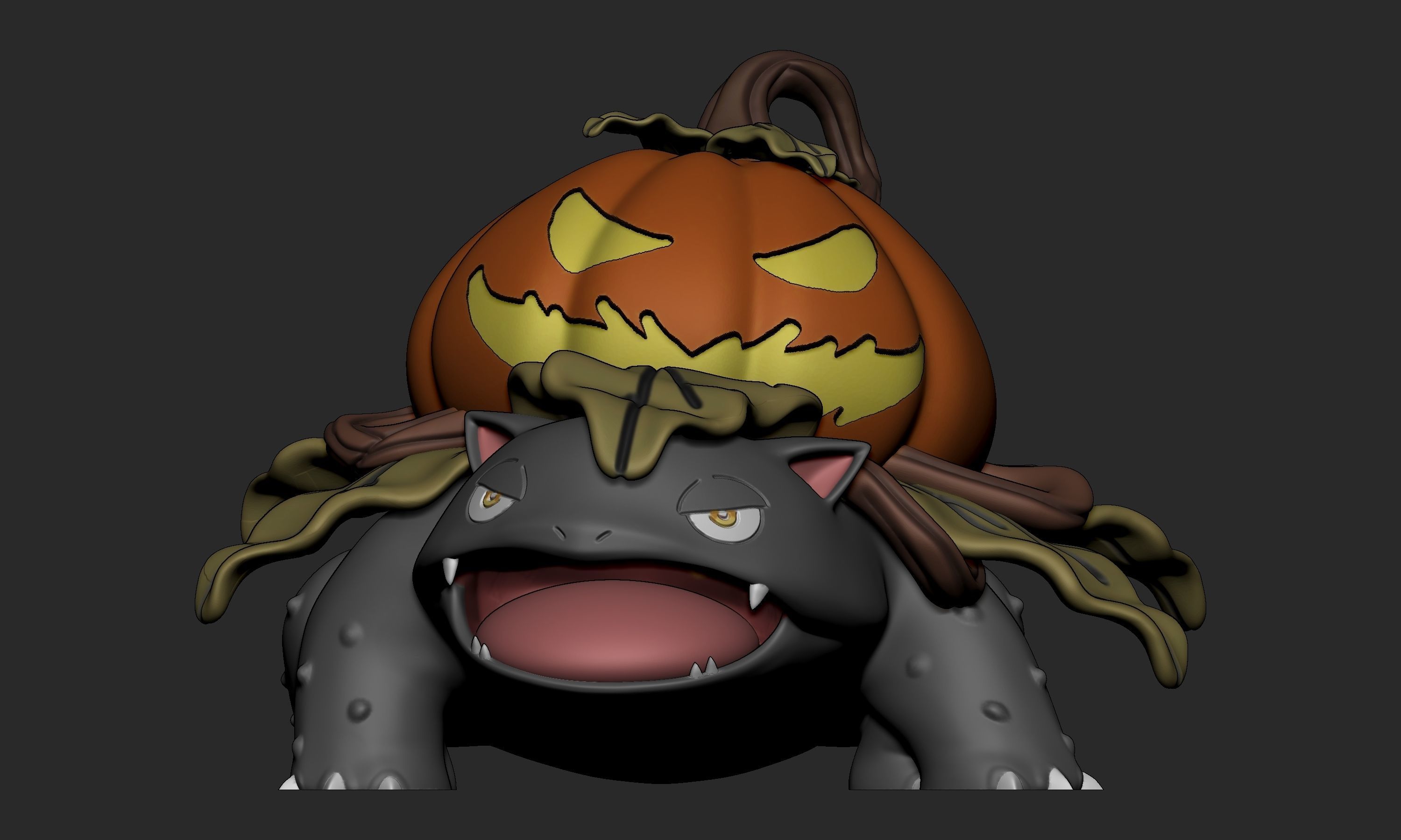 Pokemon - Venusaur Halloween with 2 poses 3D print model_5