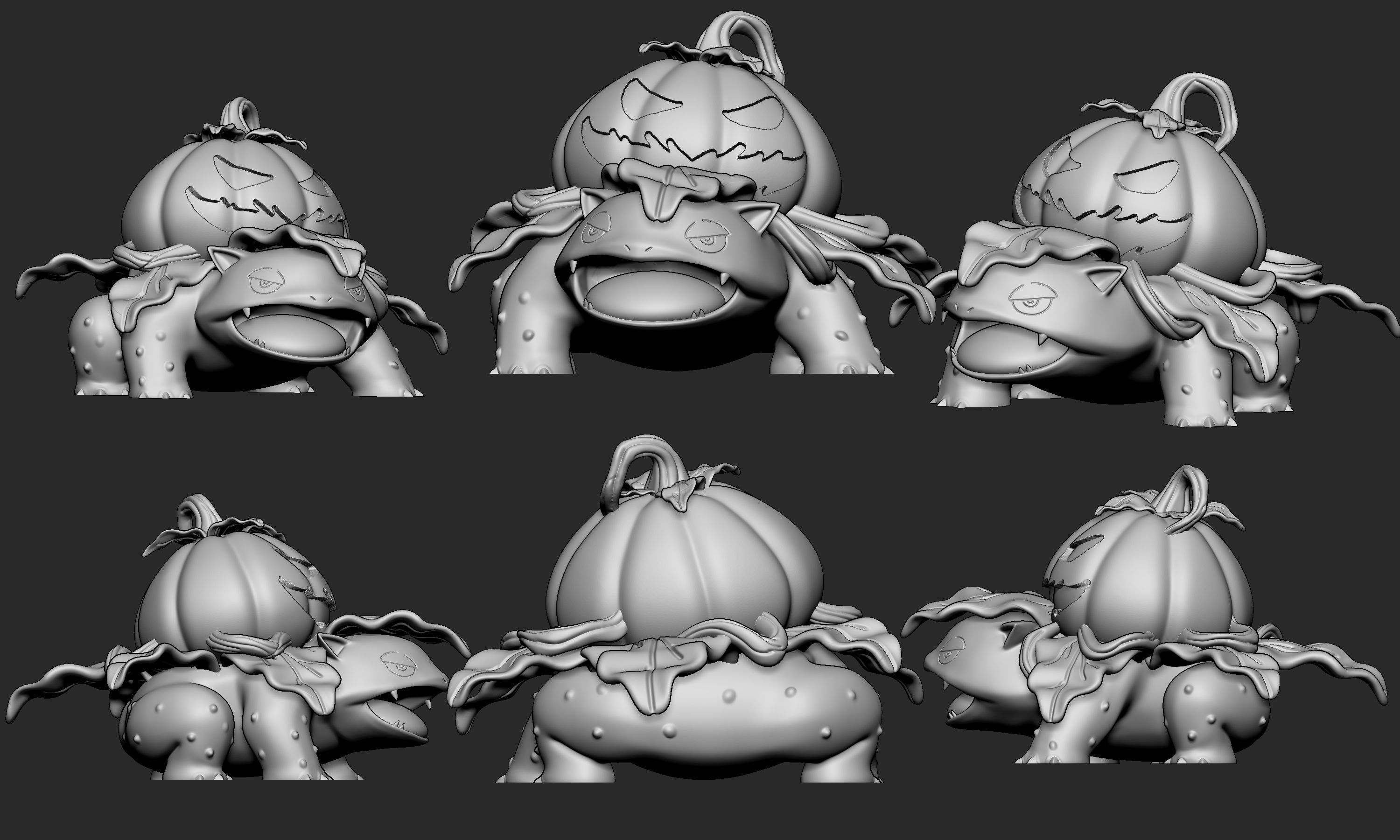 Pokemon - Venusaur Halloween with 2 poses 3D print model_8