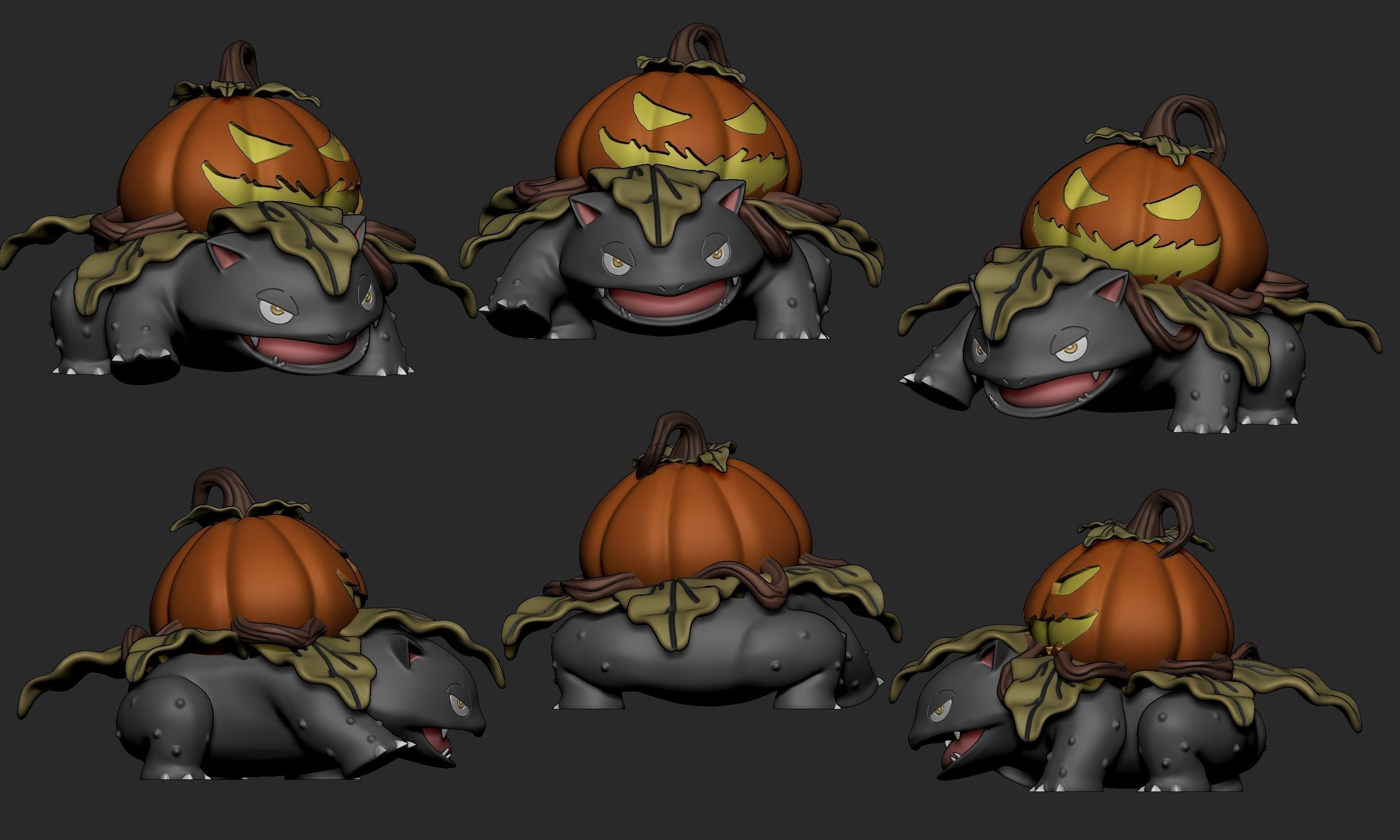 Pokemon - Venusaur Halloween with 2 poses 3D print model_2