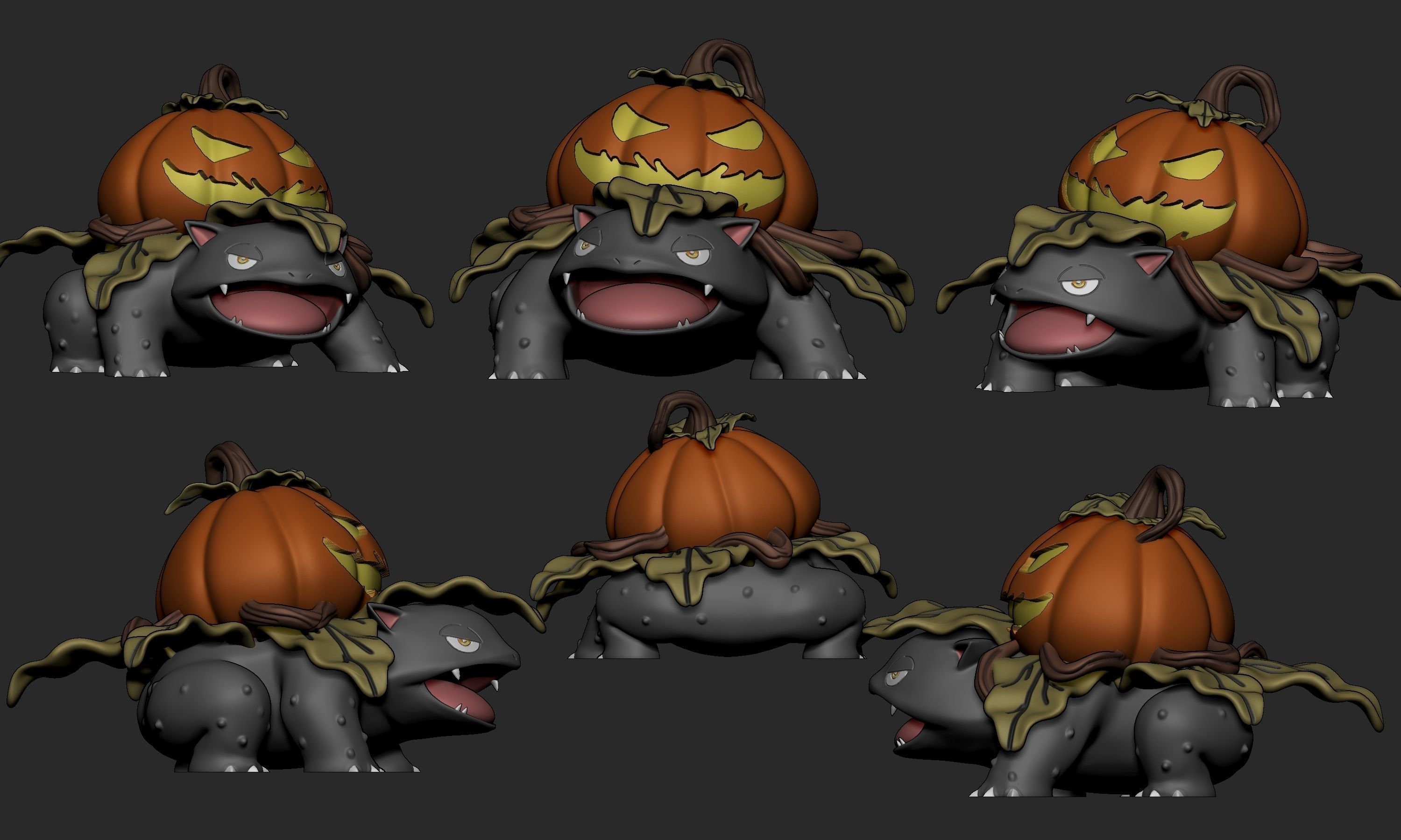 Pokemon - Venusaur Halloween with 2 poses 3D print model_6
