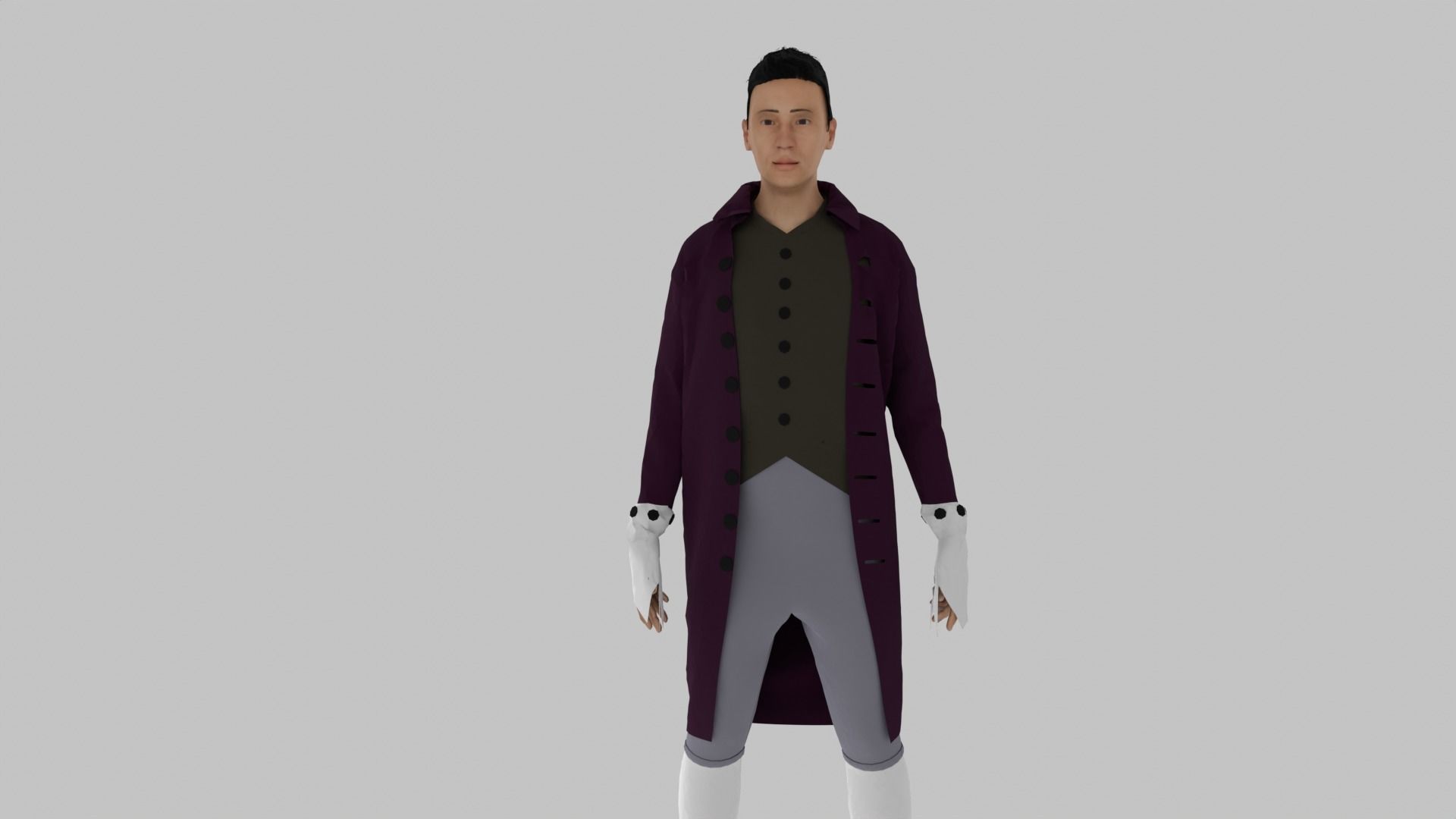Middle Age Human  Low-poly 3D model_3