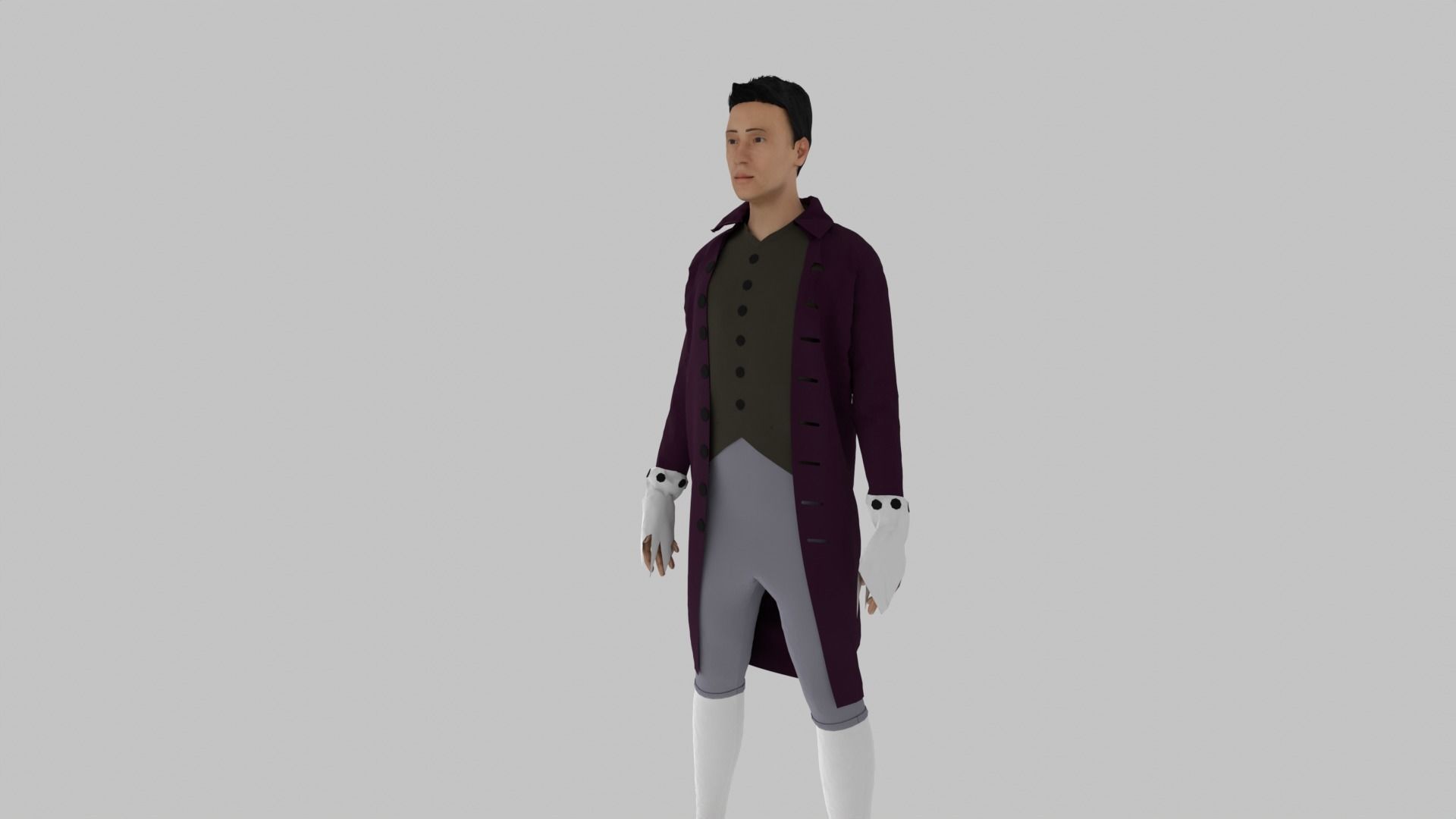 Middle Age Human  Low-poly 3D model_1