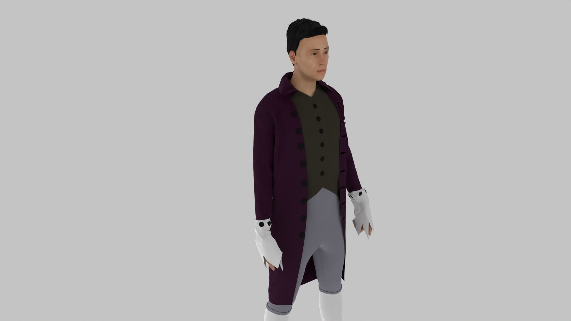 Middle Age Human  Low-poly 3D model_2