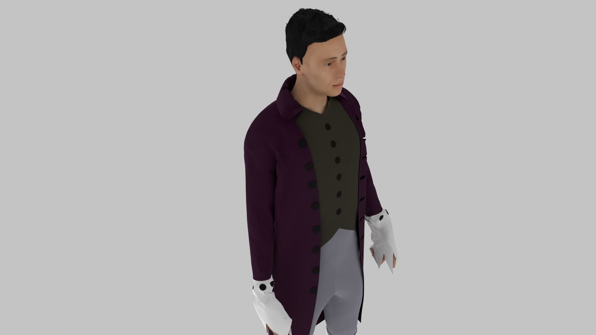 Middle Age Human  Low-poly 3D model_5