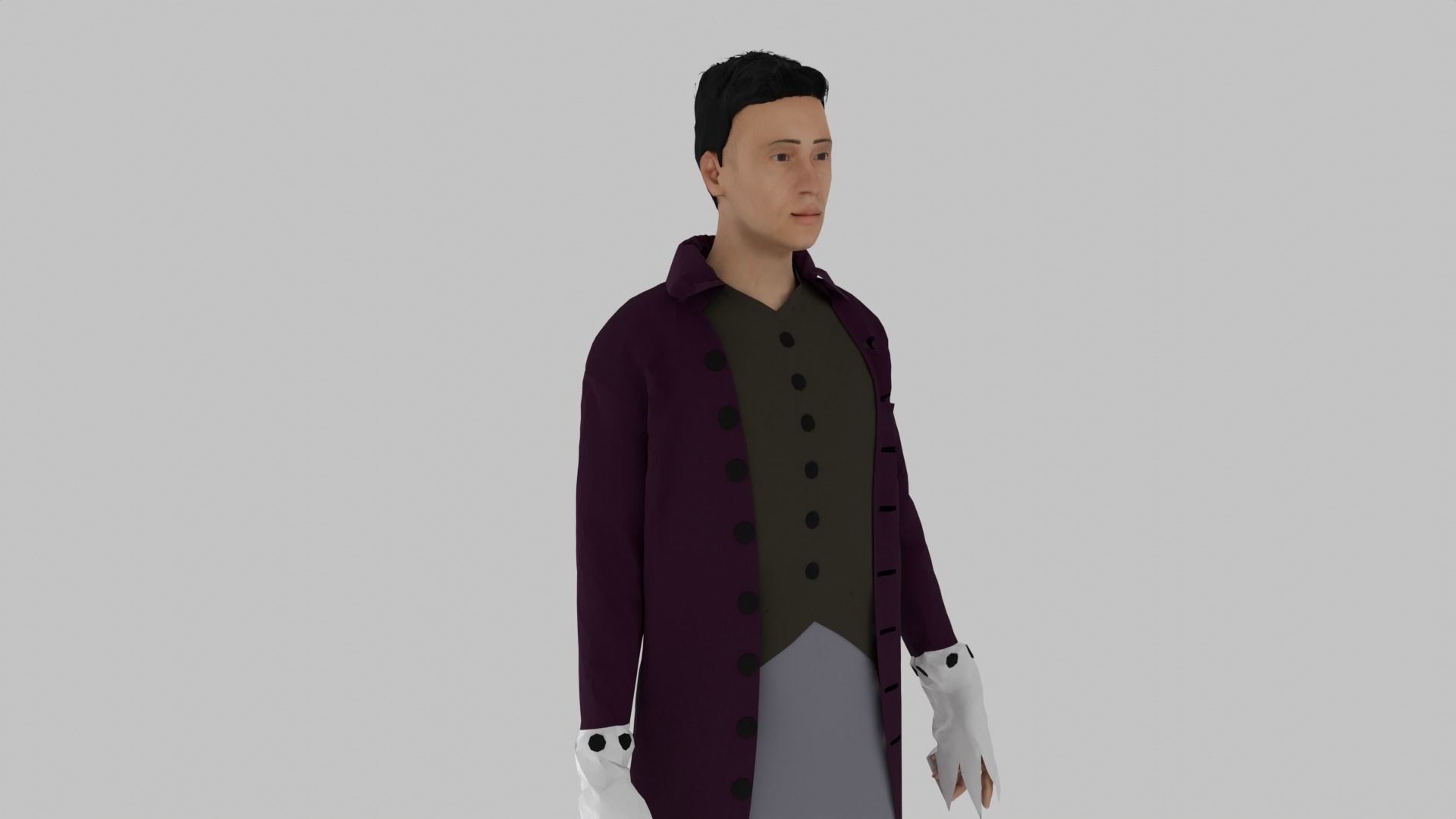 Middle Age Human  Low-poly 3D model_6
