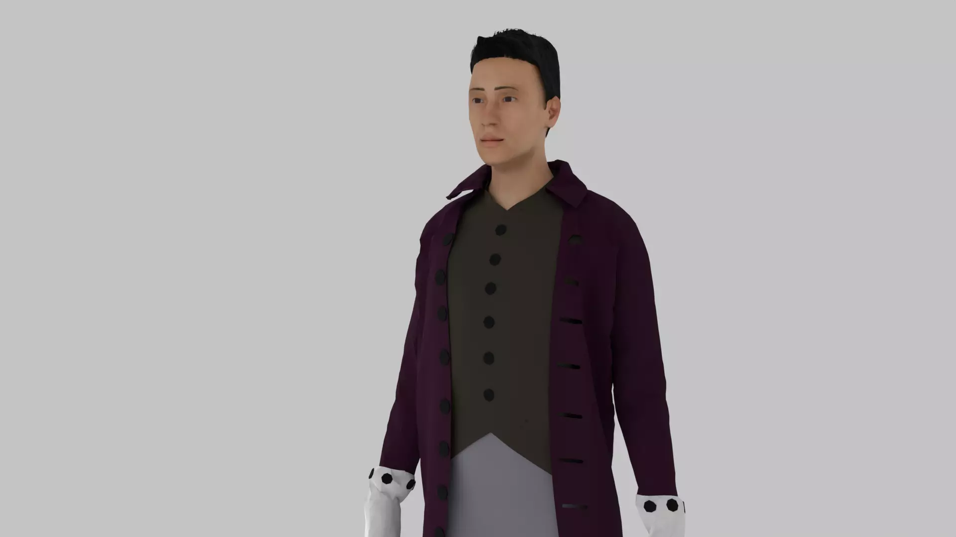 Middle Age Human  Low-poly 3D model_0