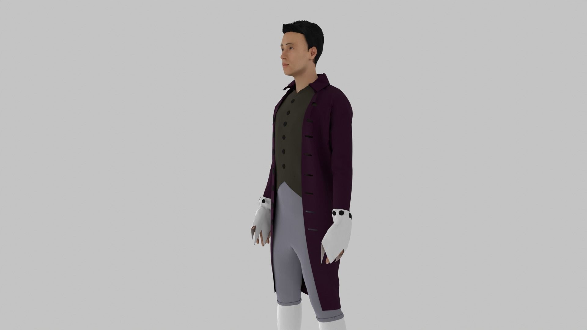 Middle Age Human  Low-poly 3D model_7