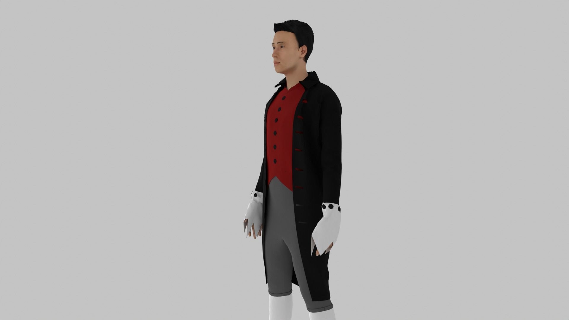 Middle Age Human  Low-poly 3D model_7
