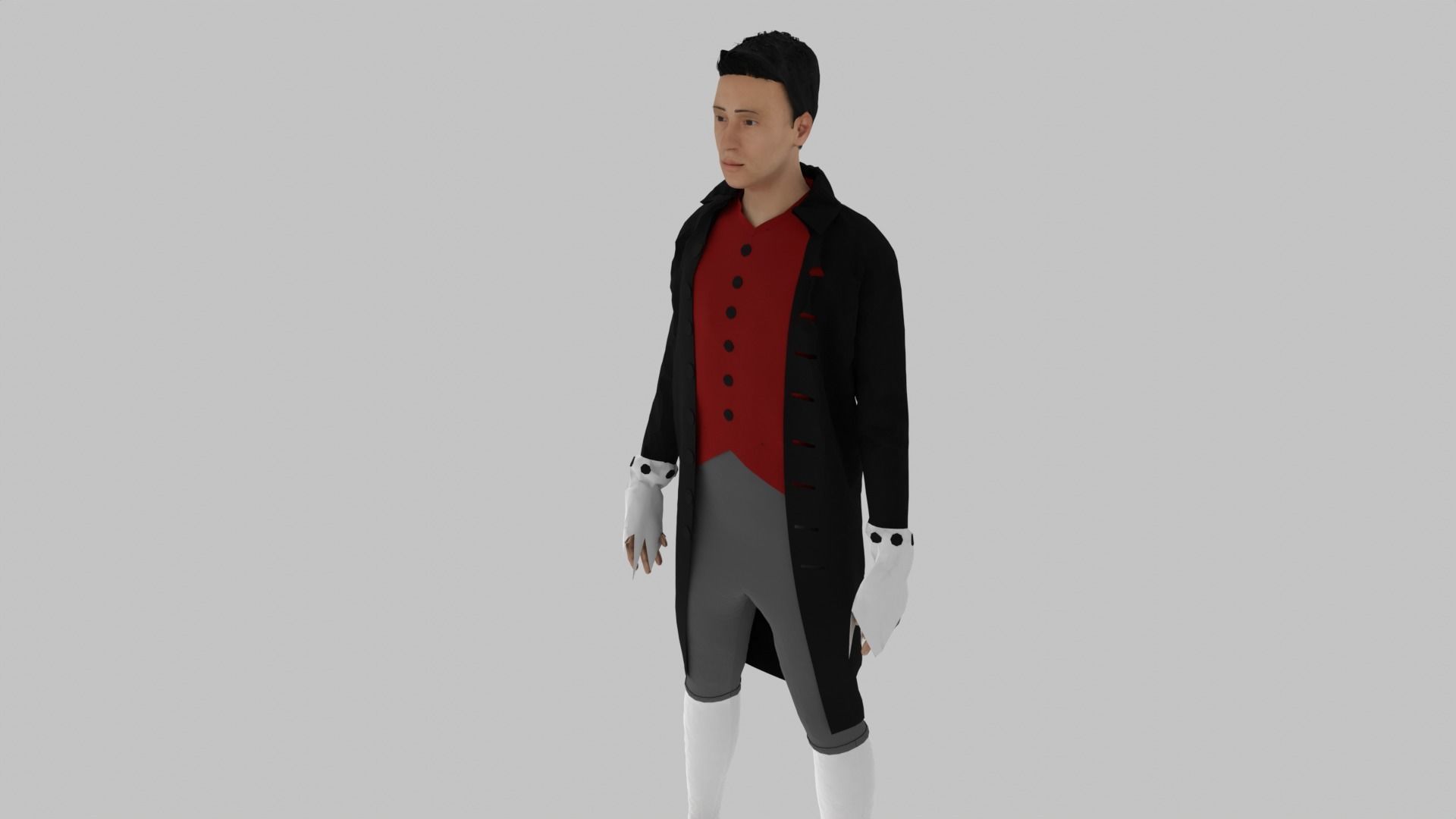 Middle Age Human  Low-poly 3D model_4