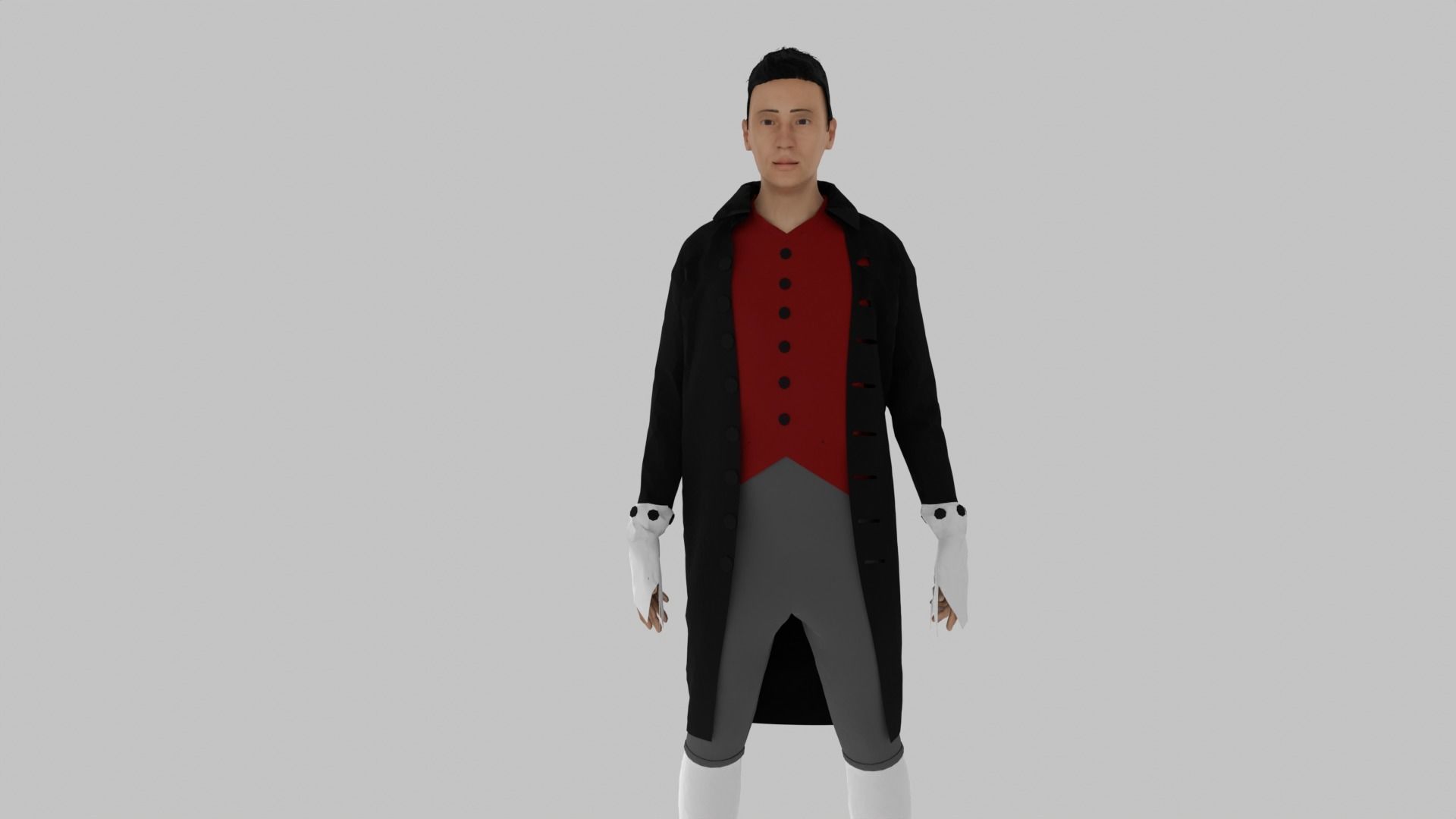 Middle Age Human  Low-poly 3D model_3