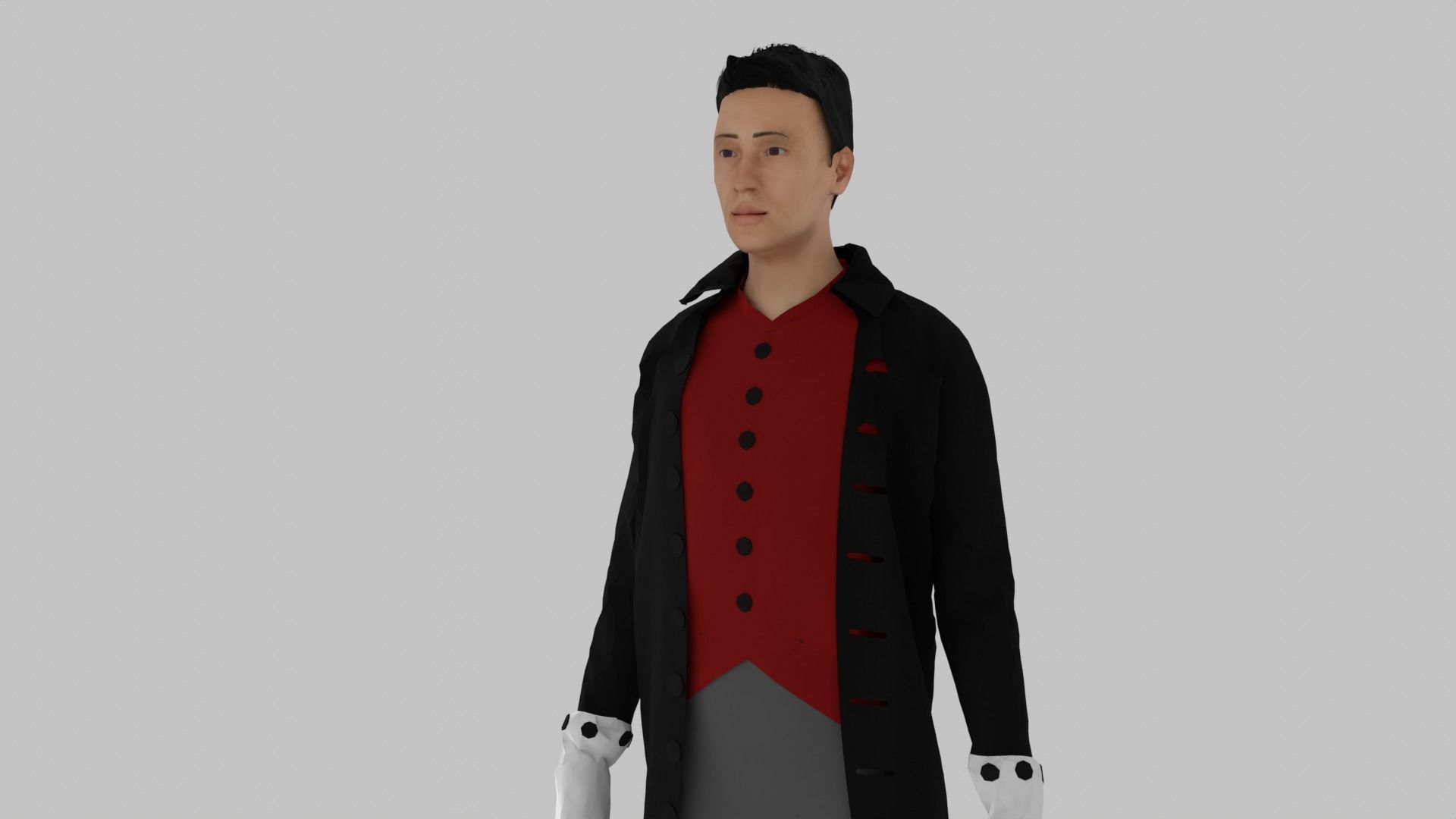 Middle Age Human  Low-poly 3D model_2