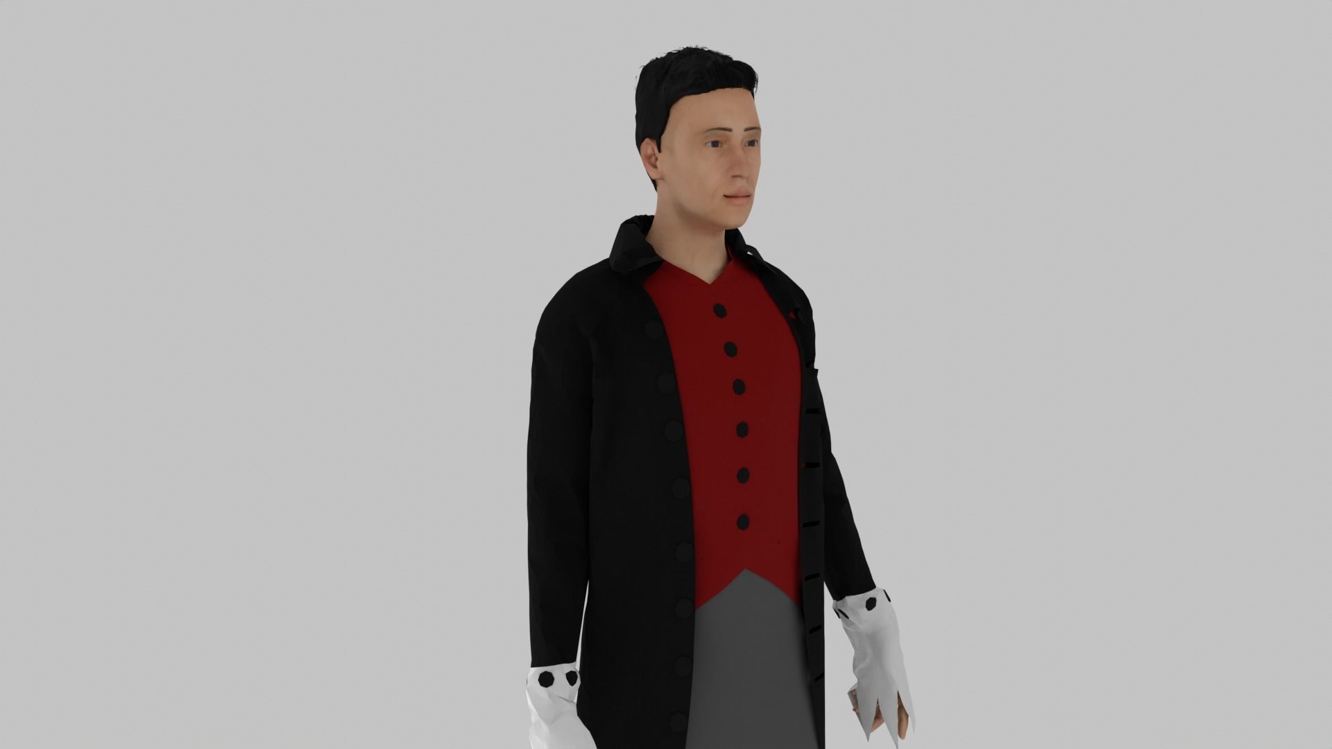 Middle Age Human  Low-poly 3D model_6