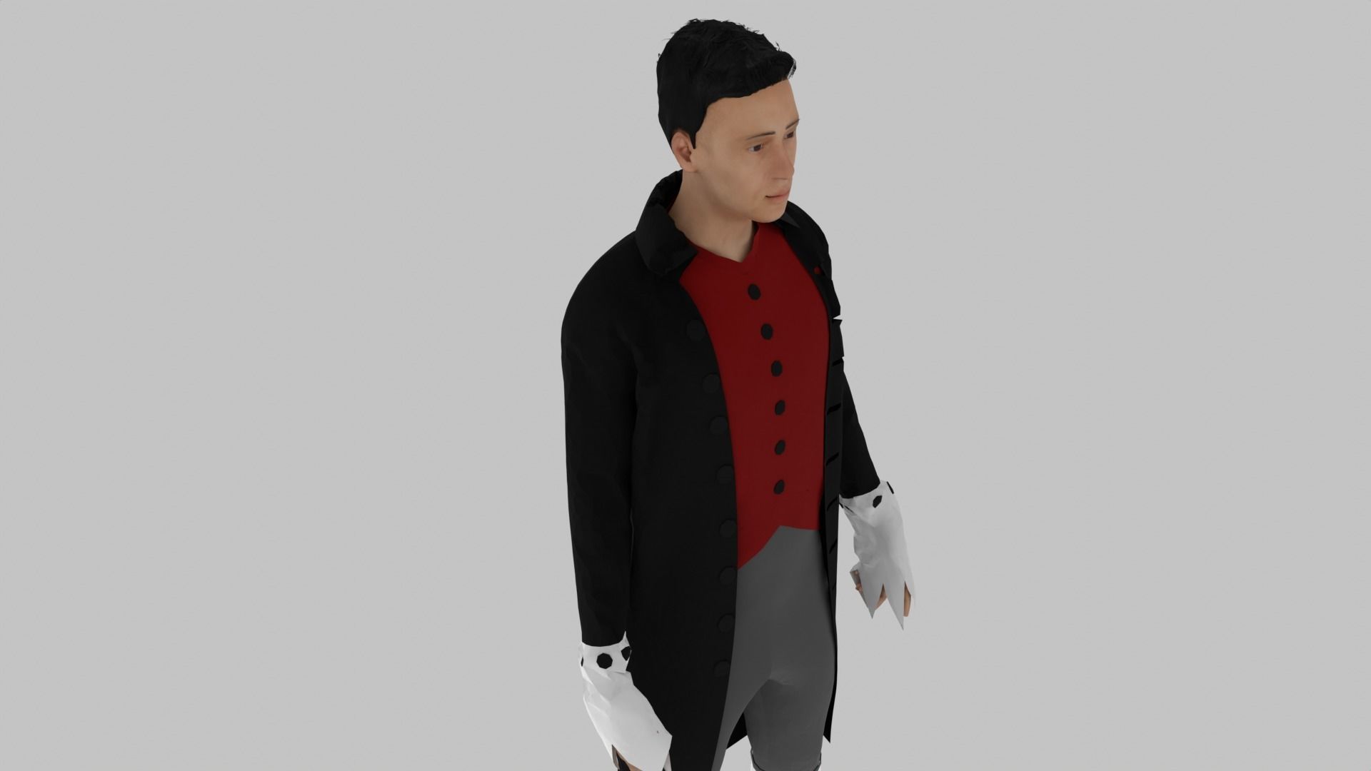 Middle Age Human  Low-poly 3D model_5