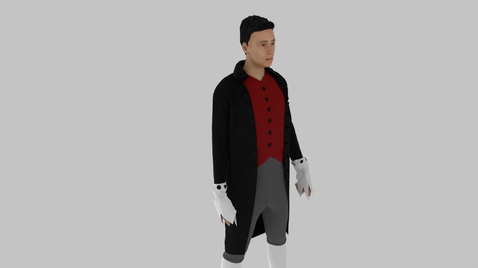 Middle Age Human  Low-poly 3D model_1
