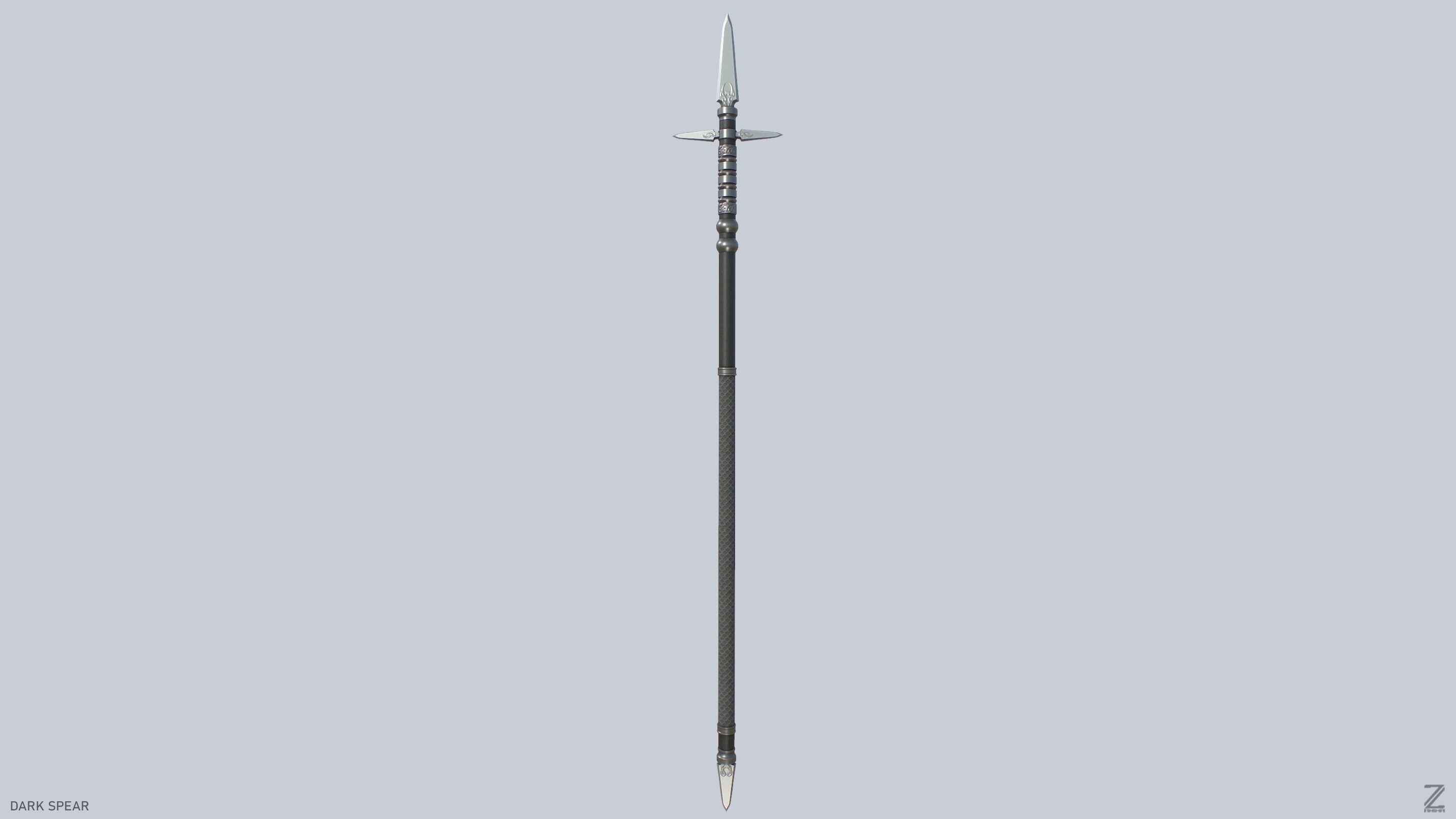 Dark spear Low-poly 3D model_5