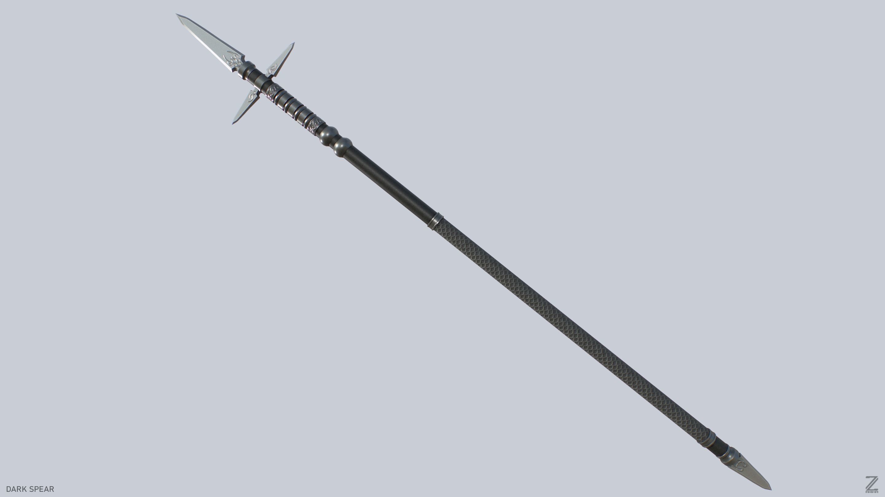 Dark spear Low-poly 3D model_2