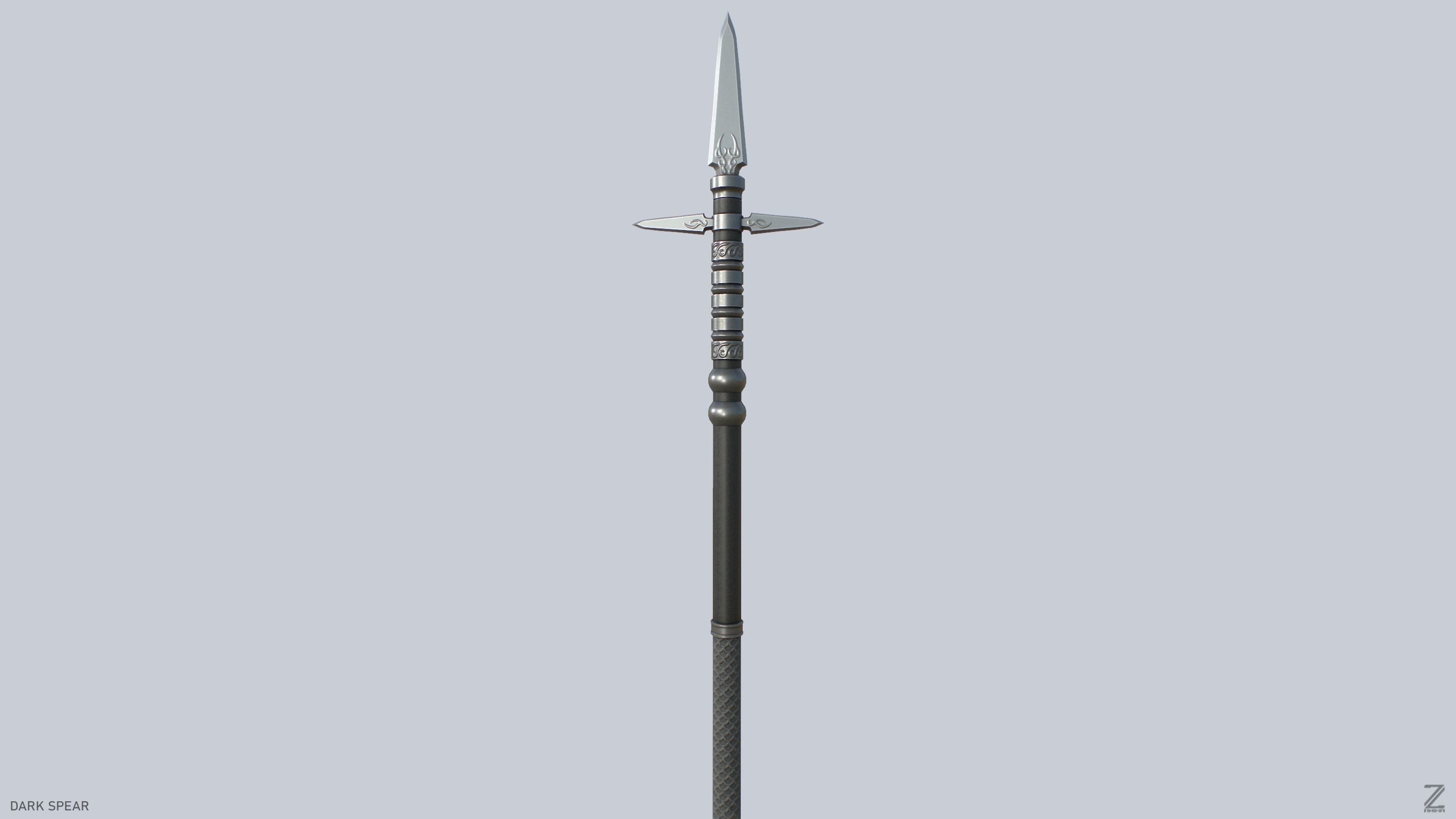 Dark spear Low-poly 3D model_6